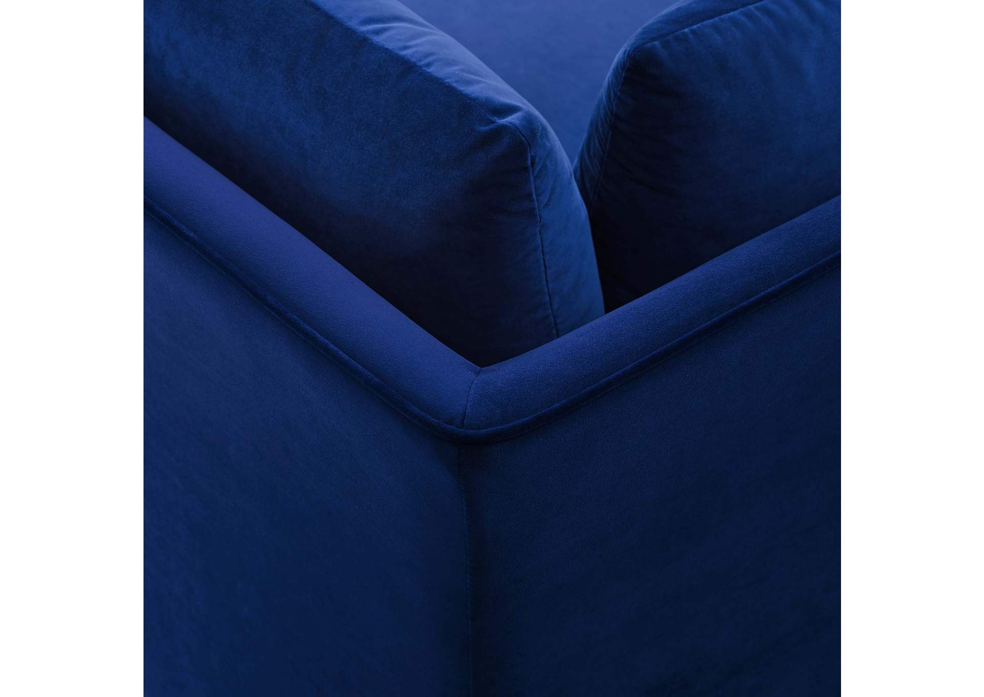 Navy Ardent Performance Velvet Sectional Sofa Corner Chair,Modway