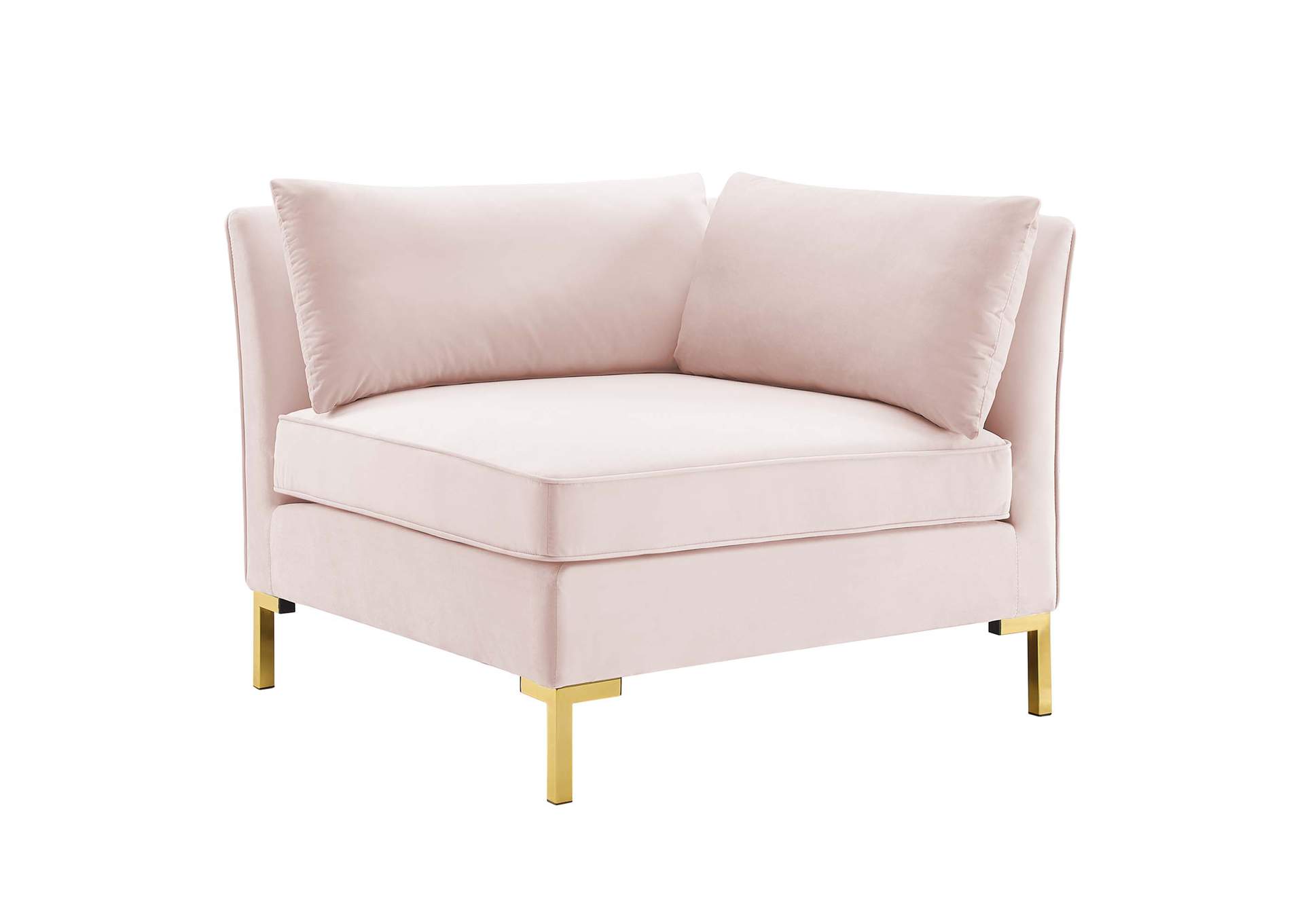 Pink Ardent Performance Velvet Sectional Sofa Corner Chair,Modway