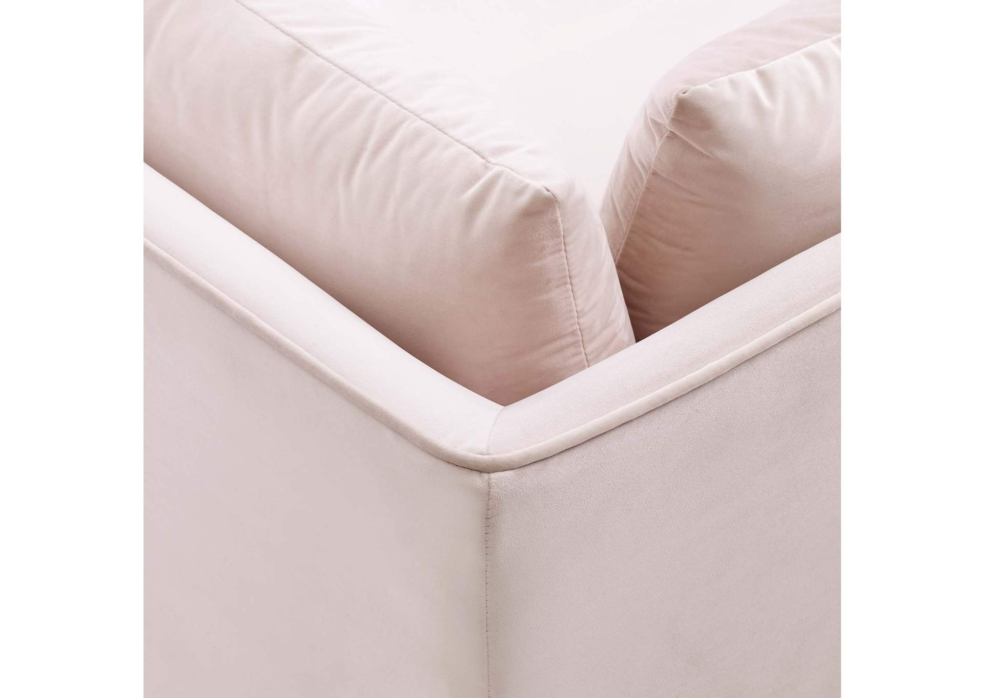 Pink Ardent Performance Velvet Sectional Sofa Corner Chair,Modway