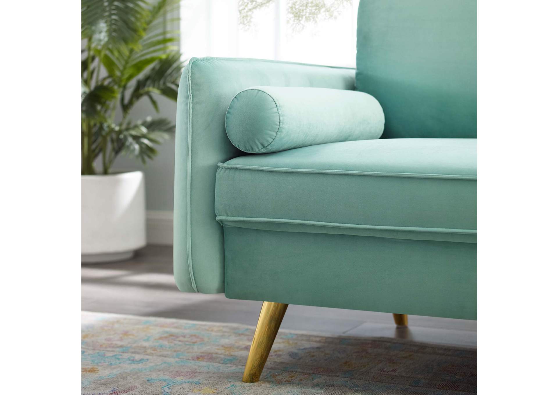 Mint Revive Performance Velvet Sofa,Modway