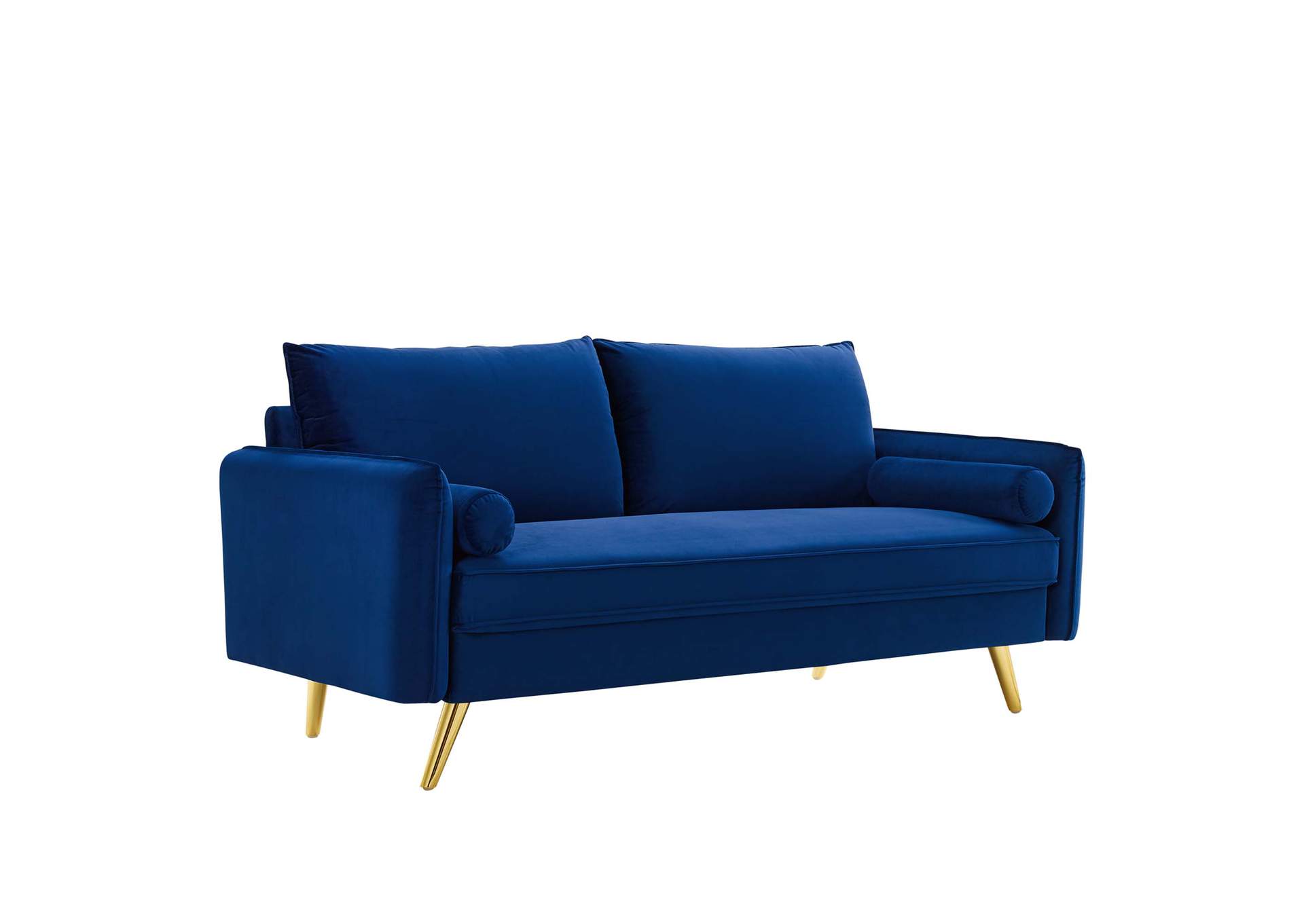 Navy Revive Performance Velvet Sofa,Modway