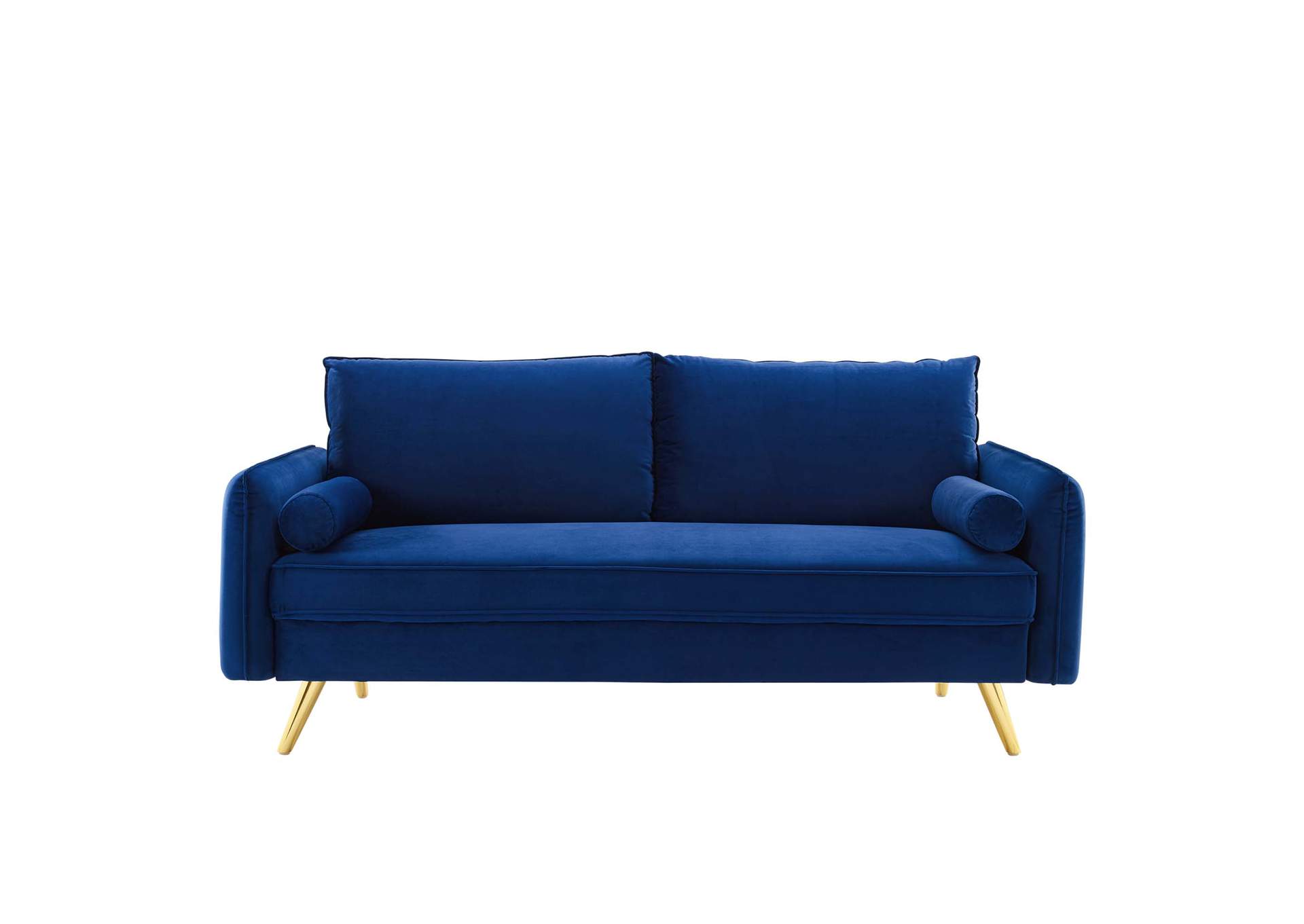 Navy Revive Performance Velvet Sofa,Modway
