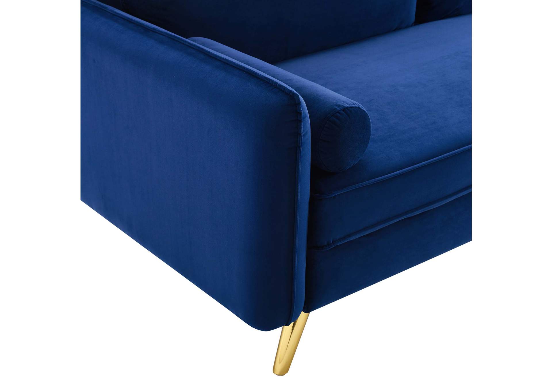 Navy Revive Performance Velvet Sofa,Modway
