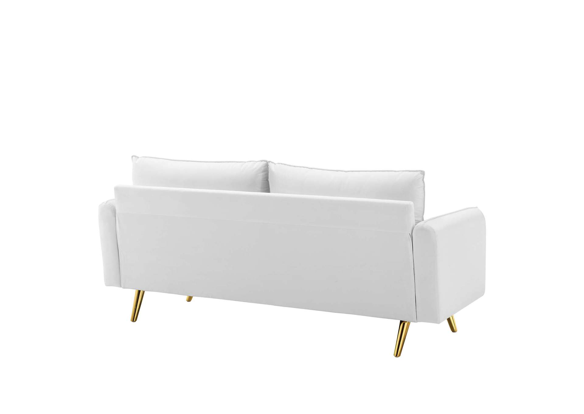 White Revive Performance Velvet Sofa,Modway