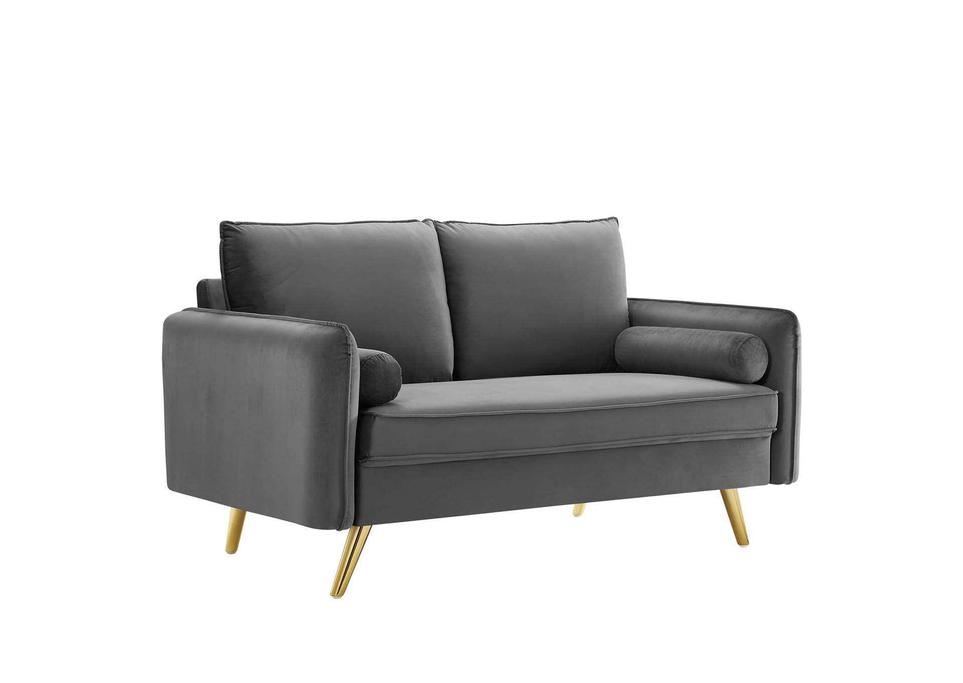 Gray Revive Performance Velvet Loveseat,Modway