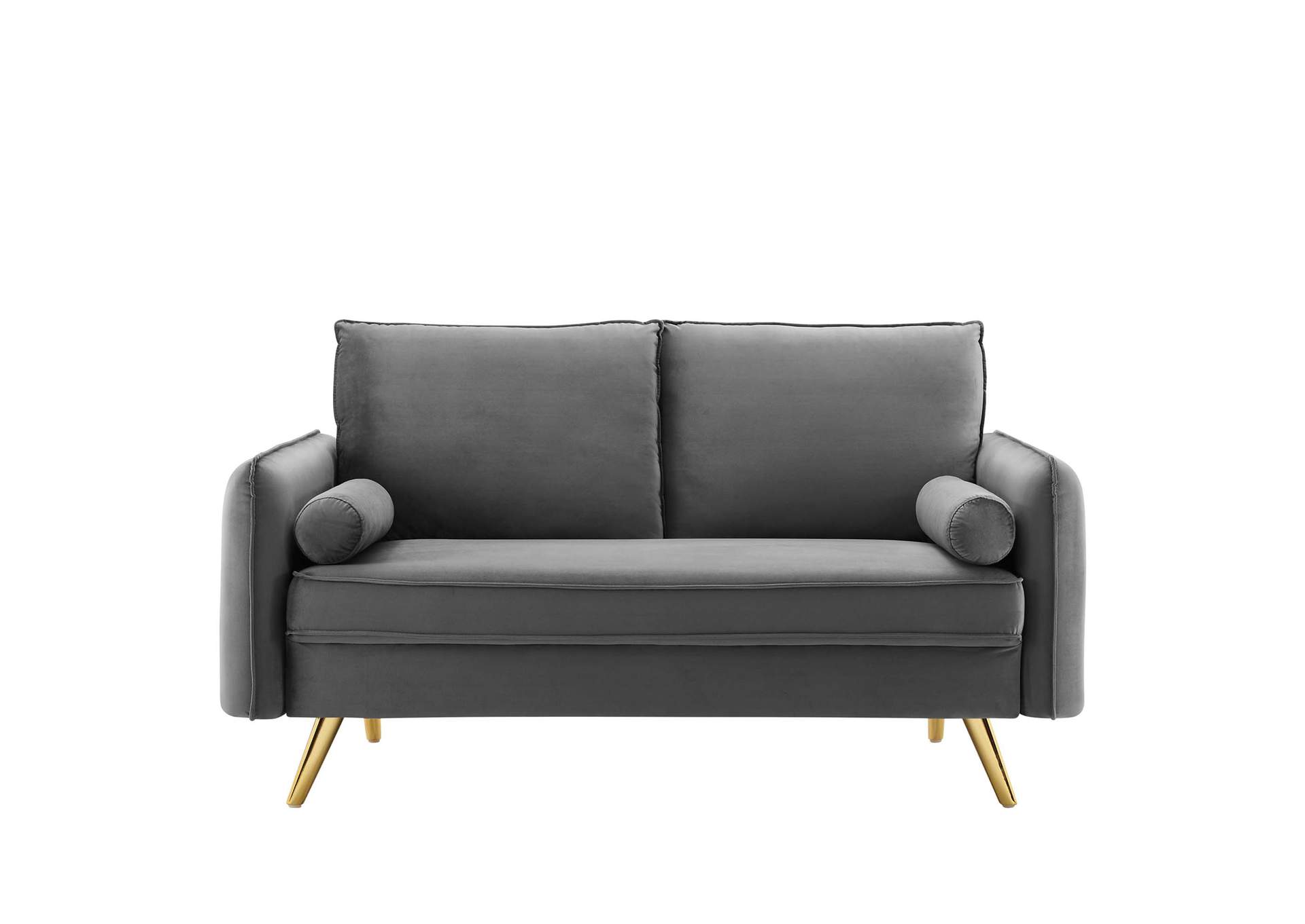Gray Revive Performance Velvet Loveseat,Modway