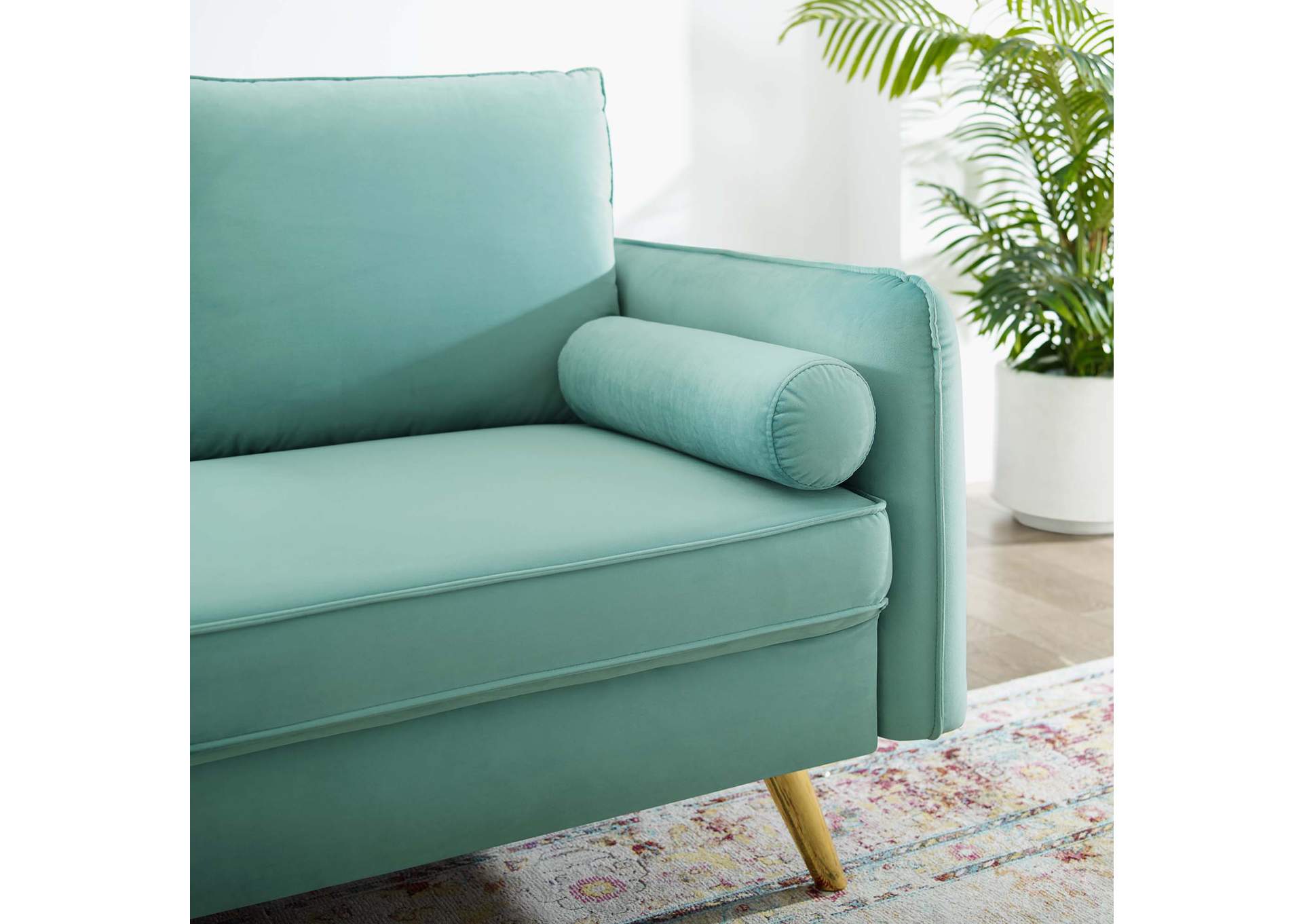 Mint Revive Performance Velvet Loveseat,Modway