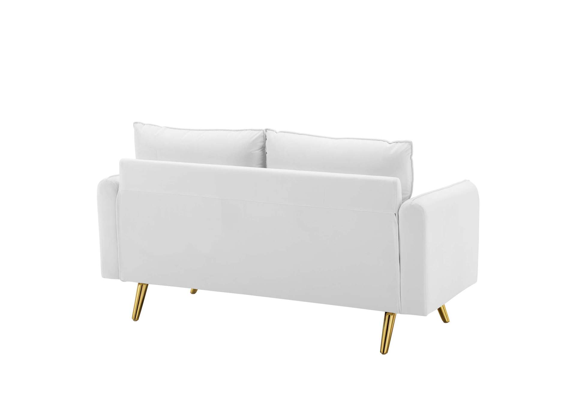 White Revive Performance Velvet Loveseat,Modway