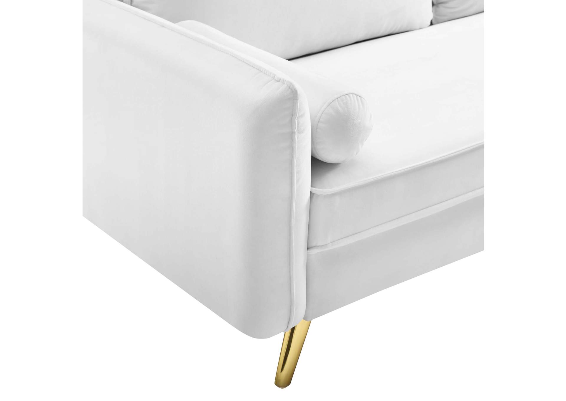 White Revive Performance Velvet Loveseat,Modway