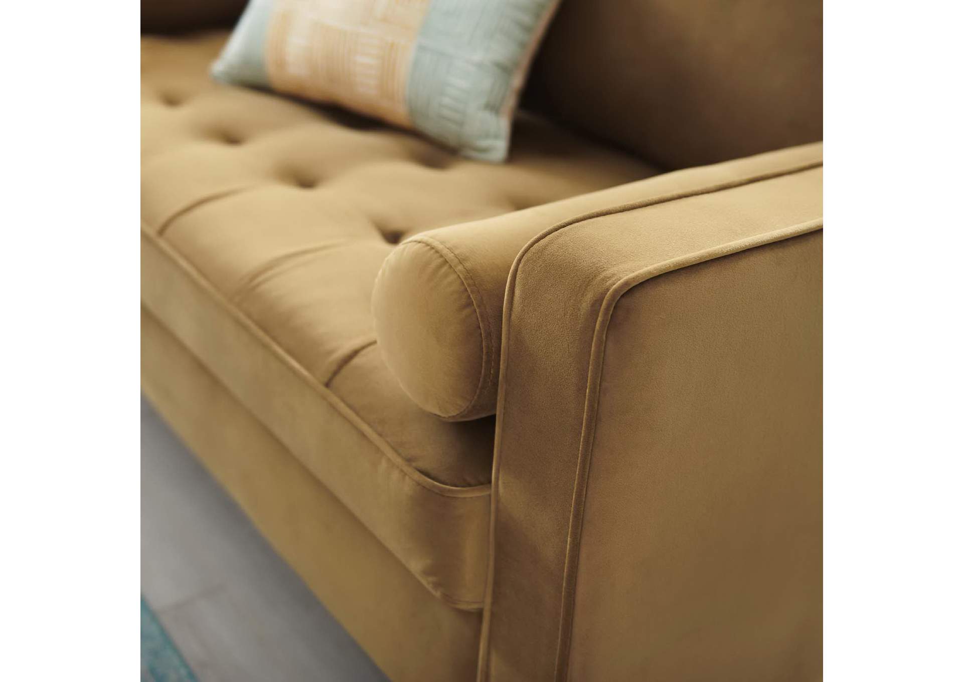 Cognac Valour Performance Velvet Loveseat,Modway