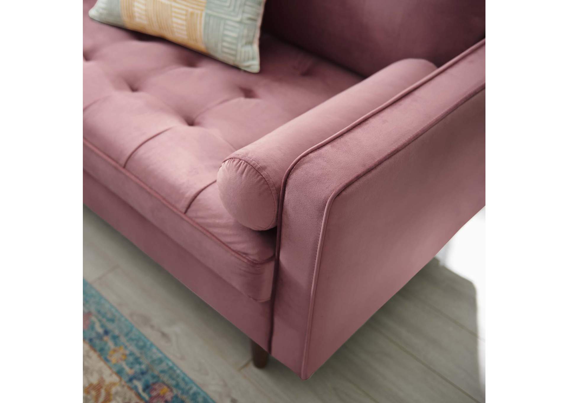 Dusty Rose Valour Performance Velvet Loveseat,Modway