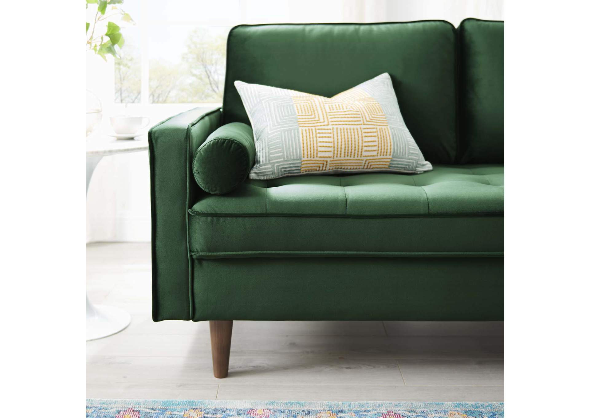 Green Valour Performance Velvet Loveseat,Modway