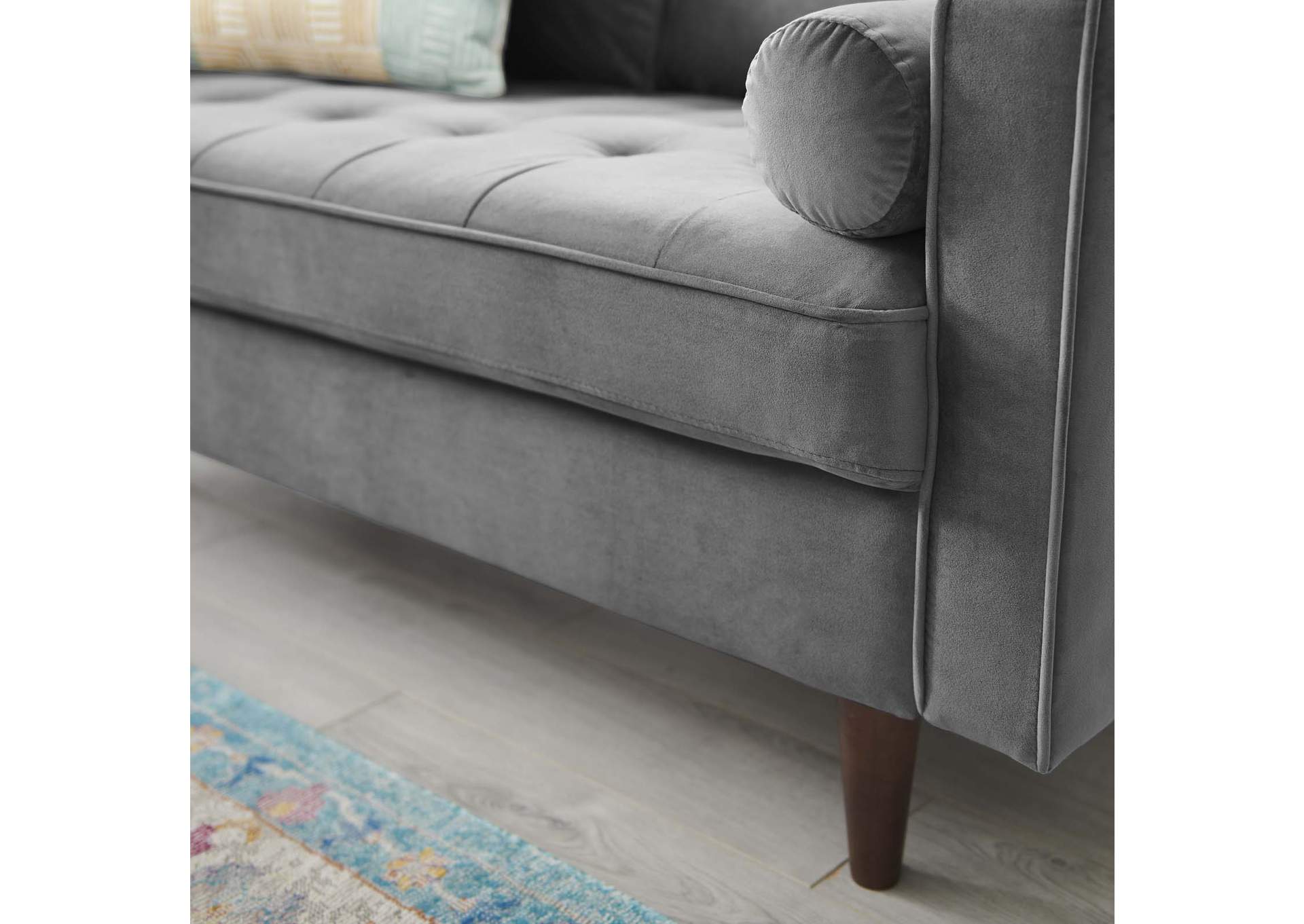 Gray Valour Performance Velvet Loveseat,Modway