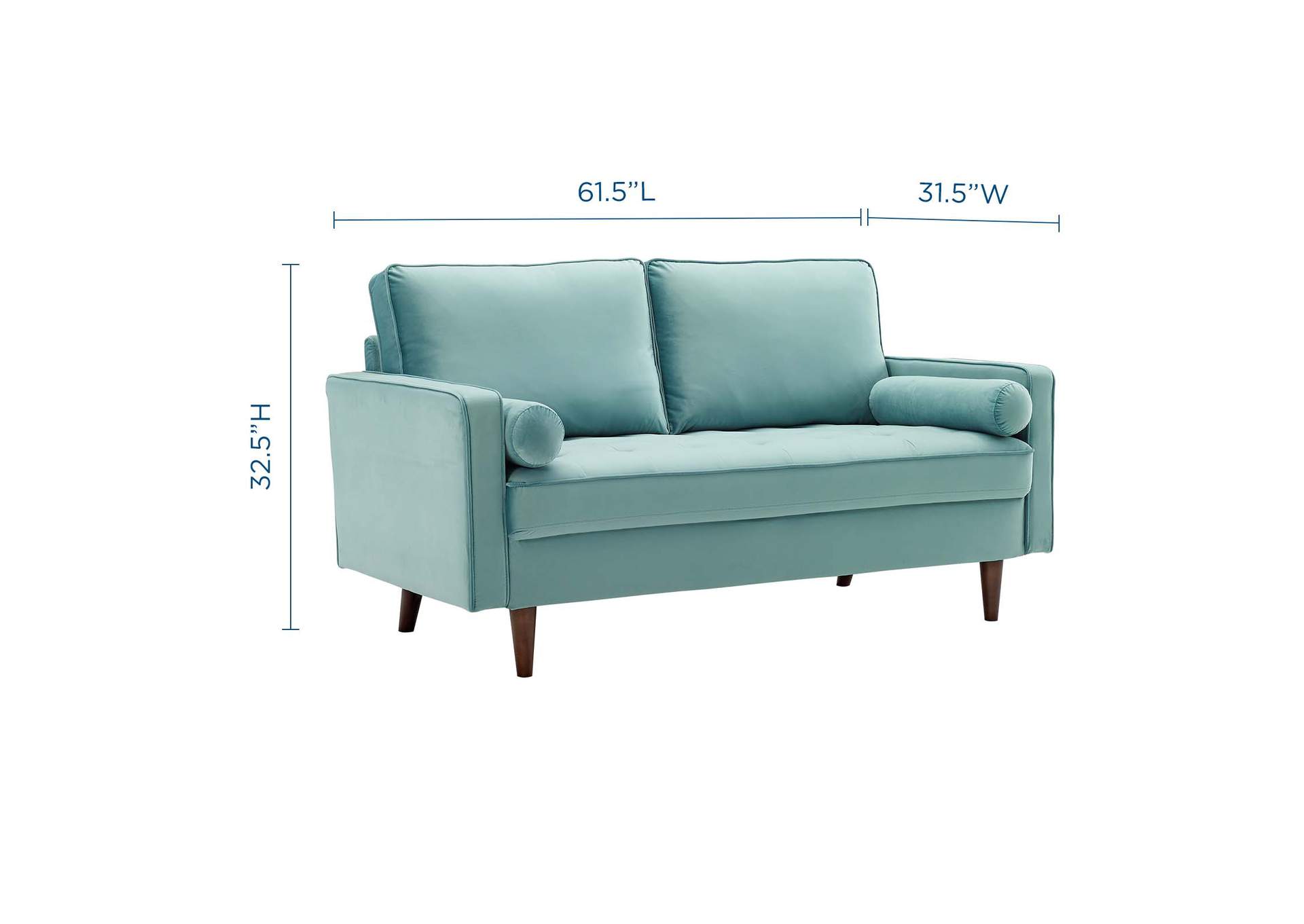 Mint Valour Performance Velvet Loveseat,Modway