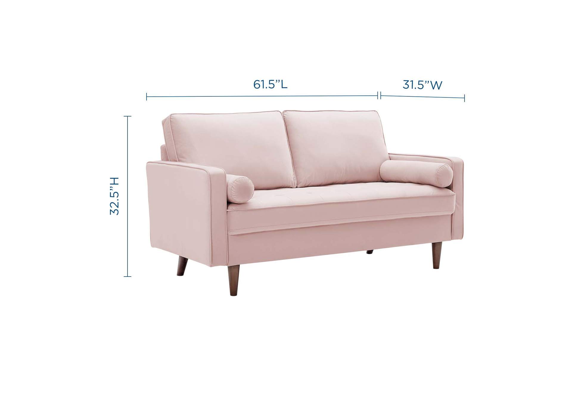 Pink Valour Performance Velvet Loveseat,Modway