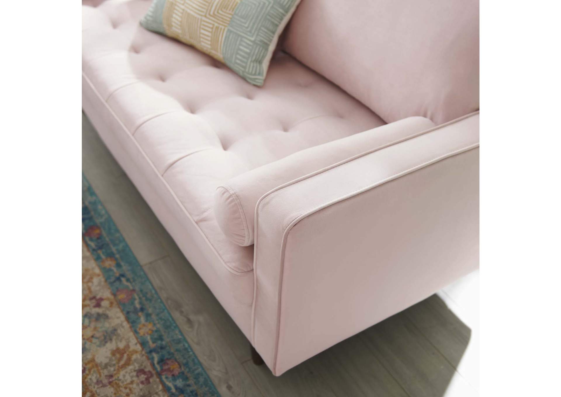 Pink Valour Performance Velvet Loveseat,Modway