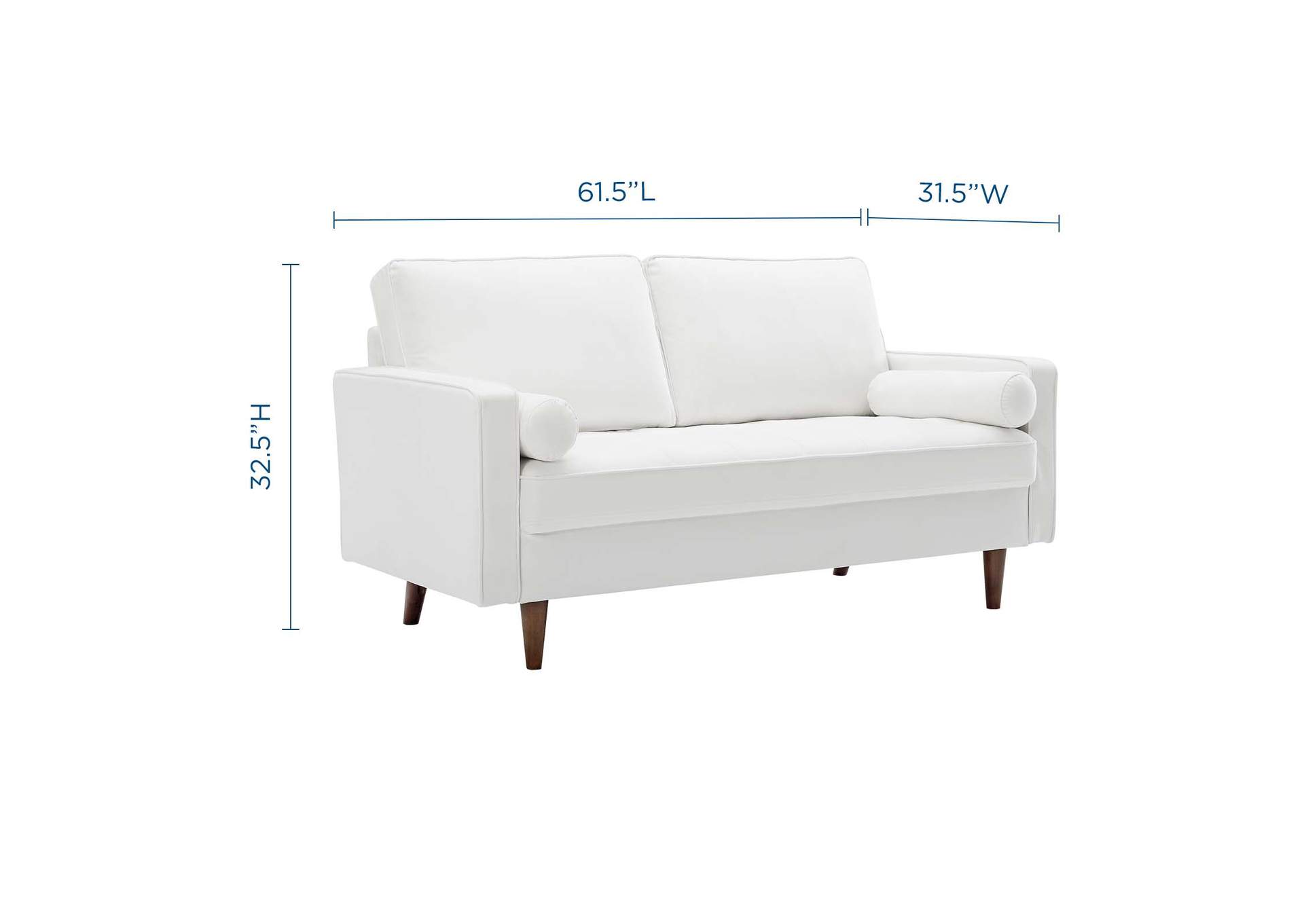 White Valour Performance Velvet Loveseat,Modway