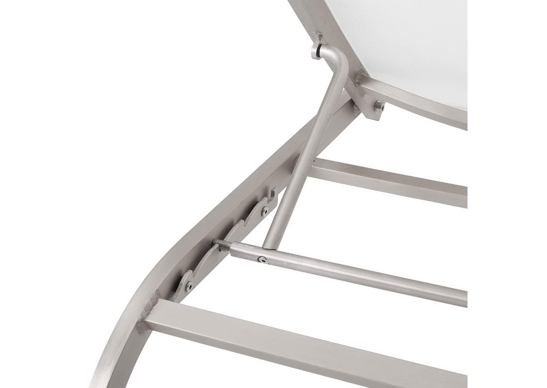 White Savannah Outdoor Patio Mesh Chaise Lounge [Set of 2],Modway