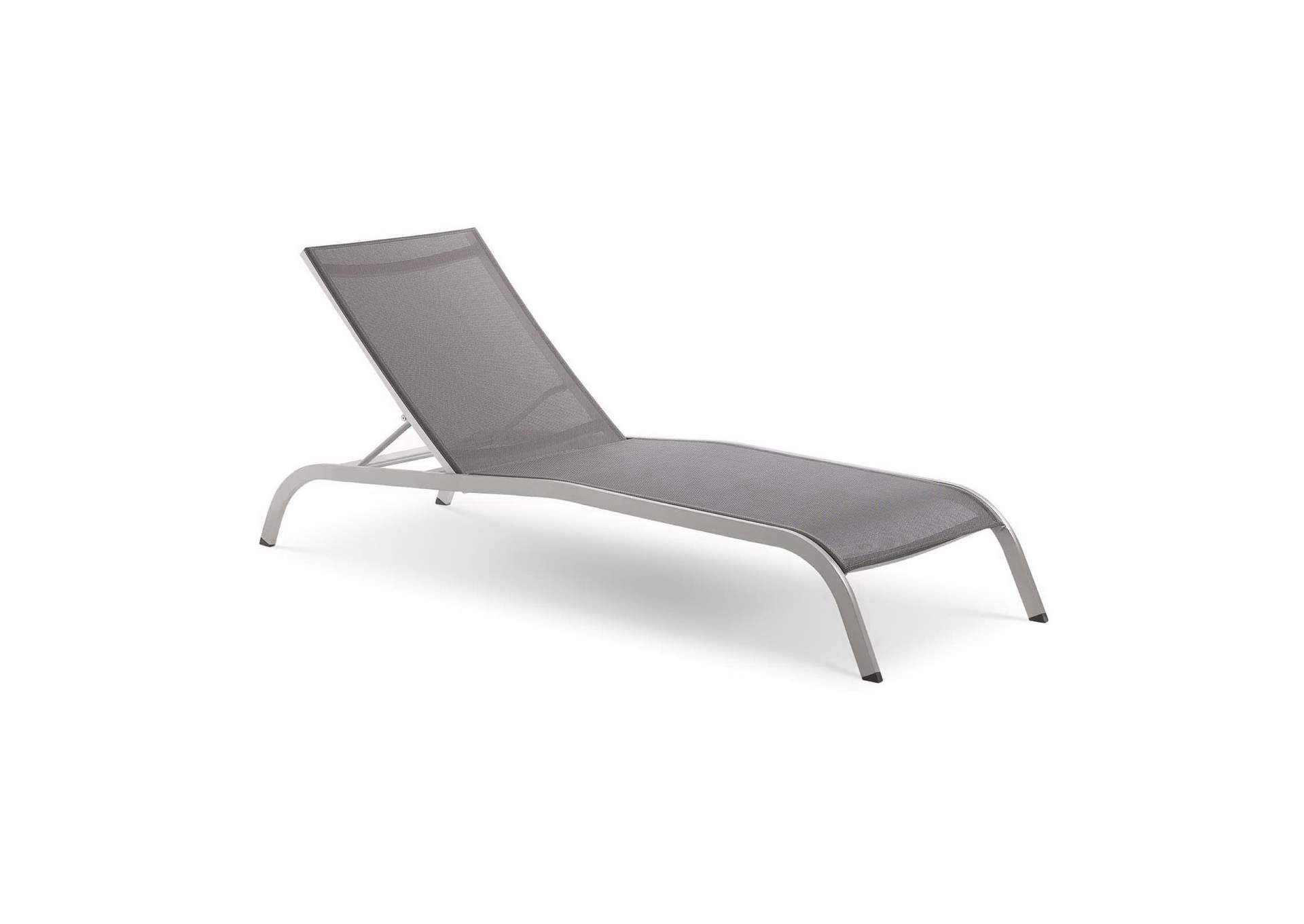 Gray Savannah Outdoor Patio Mesh Chaise Lounge [Set of 4],Modway