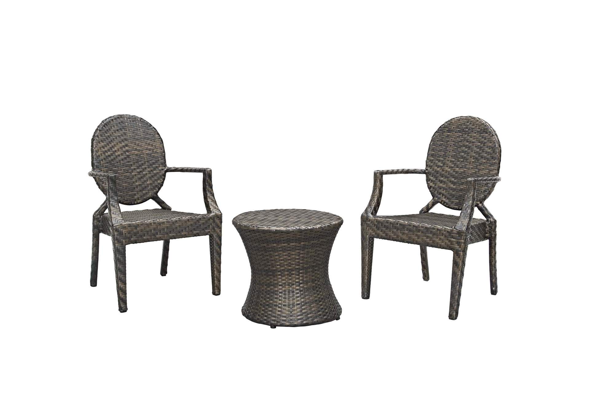 Brown Casper 3 Piece Outdoor Patio Set,Modway