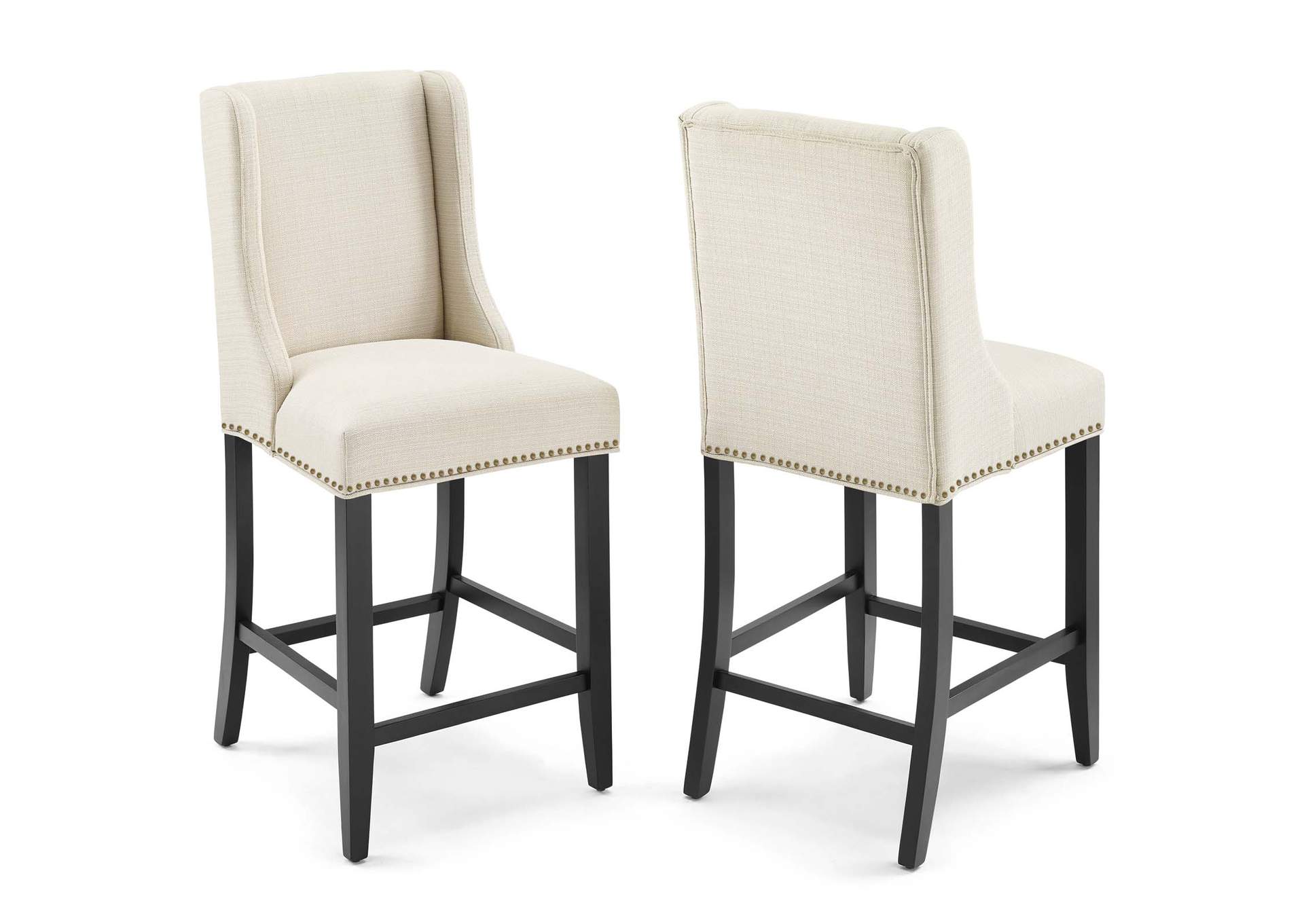 Beige Baron Counter Stool Upholstered Fabric [Set of 2],Modway