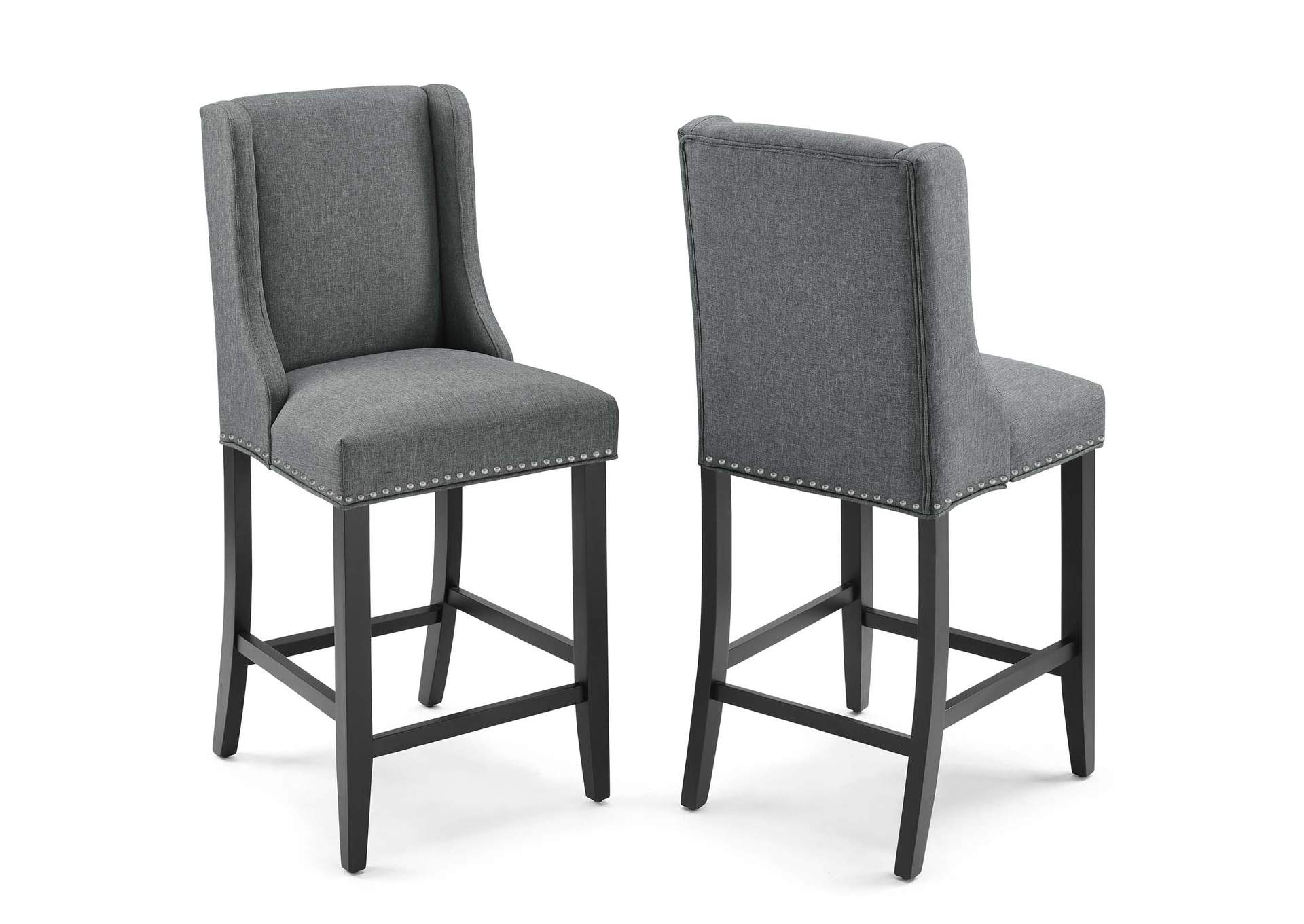 Gray Baron Counter Stool Upholstered Fabric [Set of 2],Modway