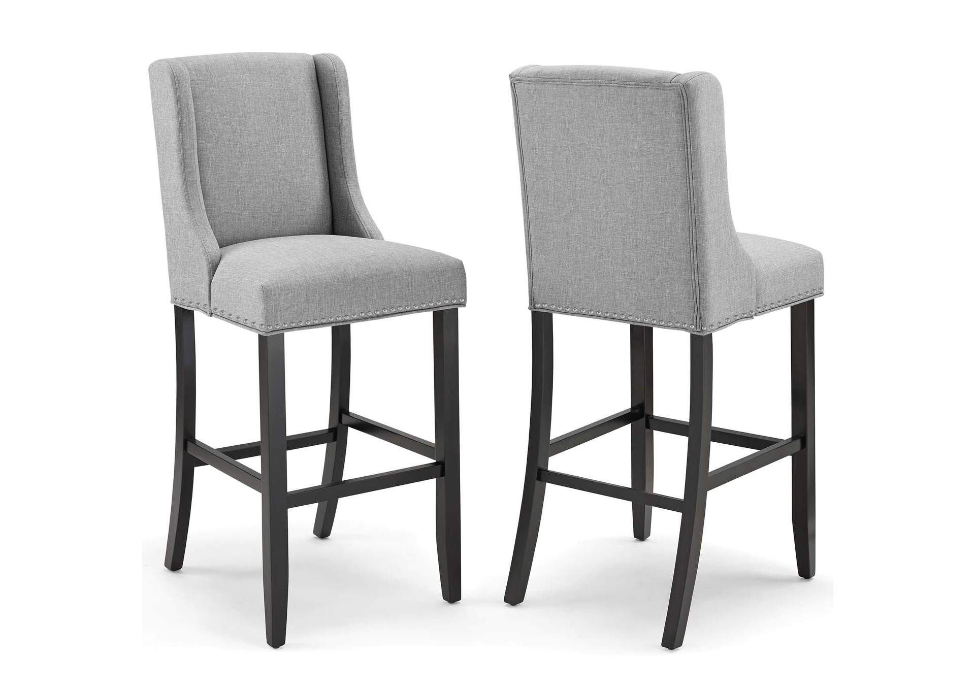 Light Gray Baron Bar Stool Upholstered Fabric [Set of 2],Modway
