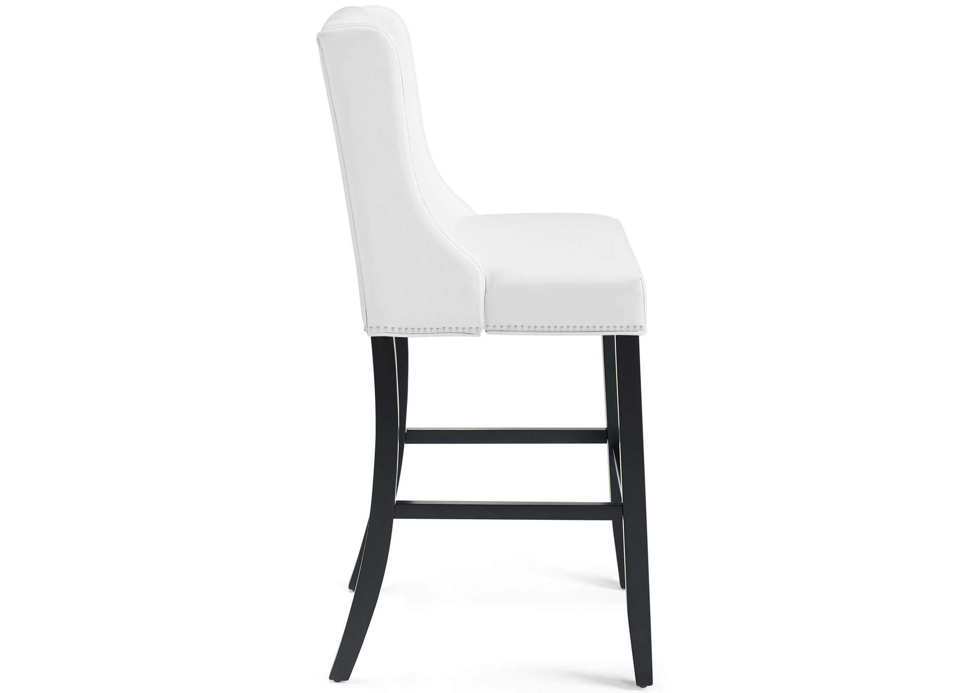 White Baron Bar Stool Faux Leather [Set of 2],Modway