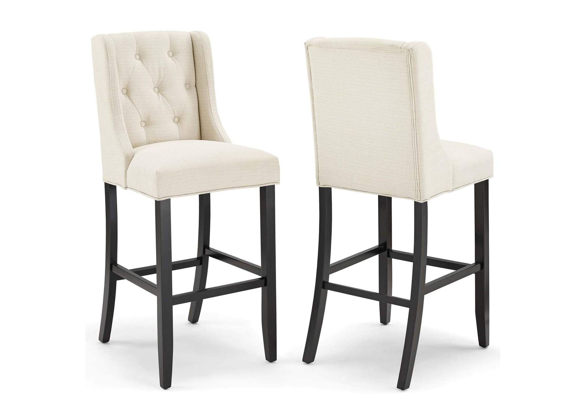 Beige Baronet Bar Stool Upholstered Fabric [Set of 2],Modway