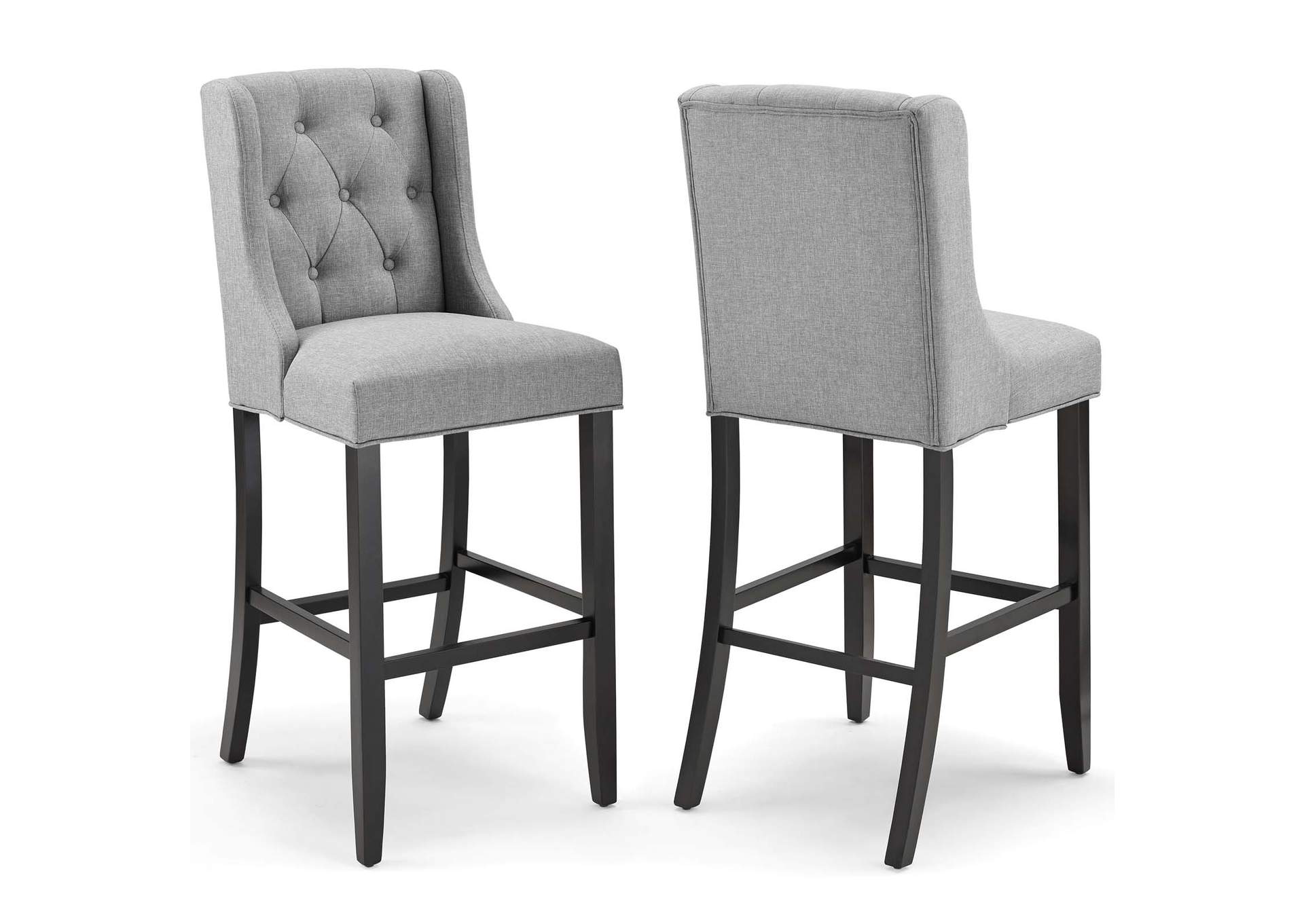 Light Gray Baronet Bar Stool Upholstered Fabric [Set of 2],Modway