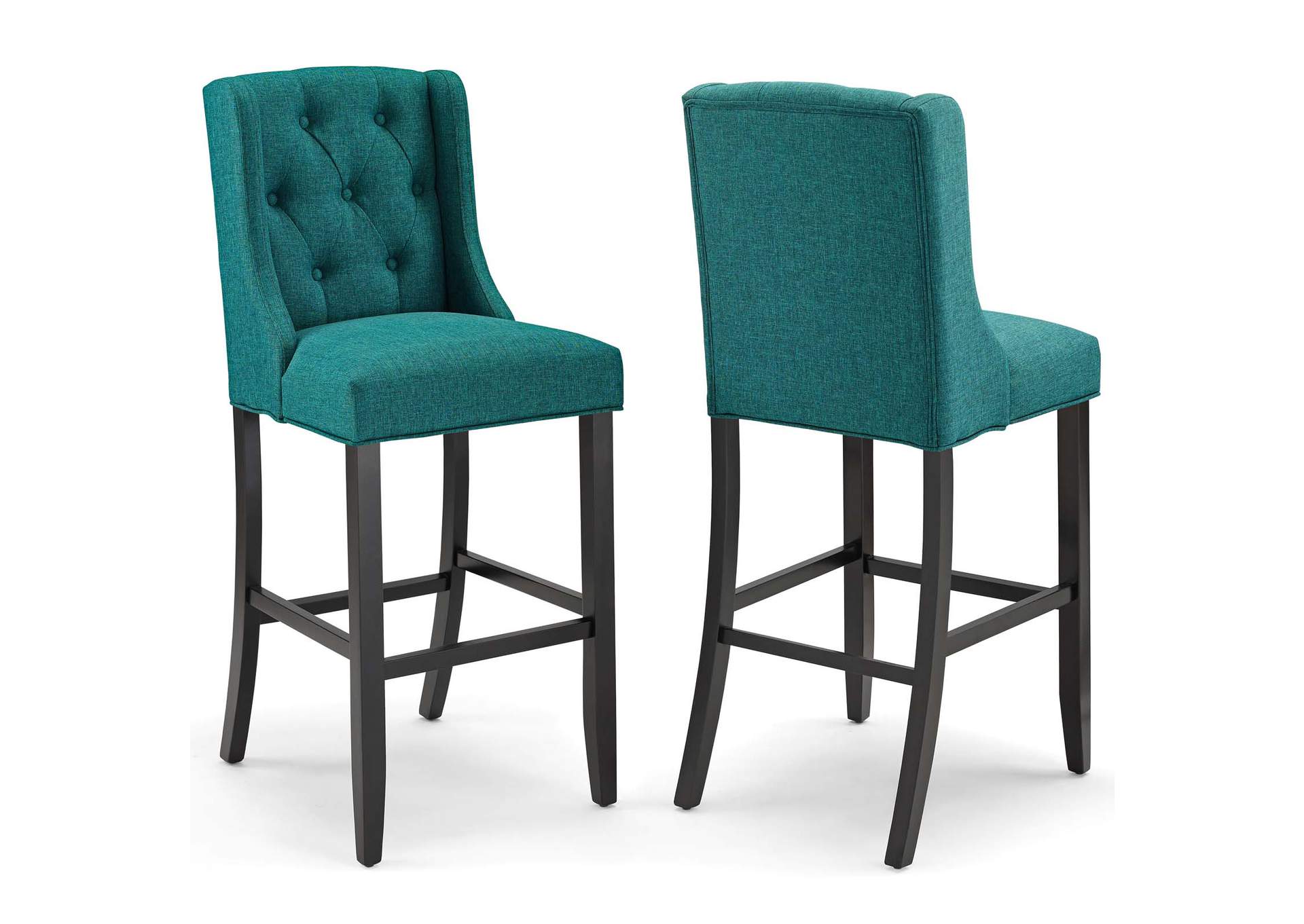 Teal Baronet Bar Stool Upholstered Fabric [Set of 2],Modway
