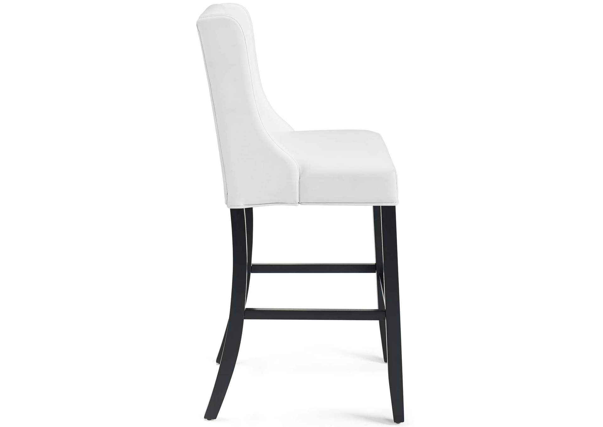 White Baronet Bar Stool Faux Leather [Set of 2],Modway
