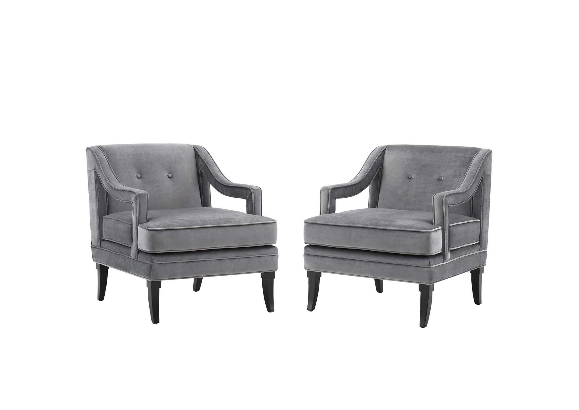 Concur Gray Living Room Set Performance Velvet [Set of 2],Modway