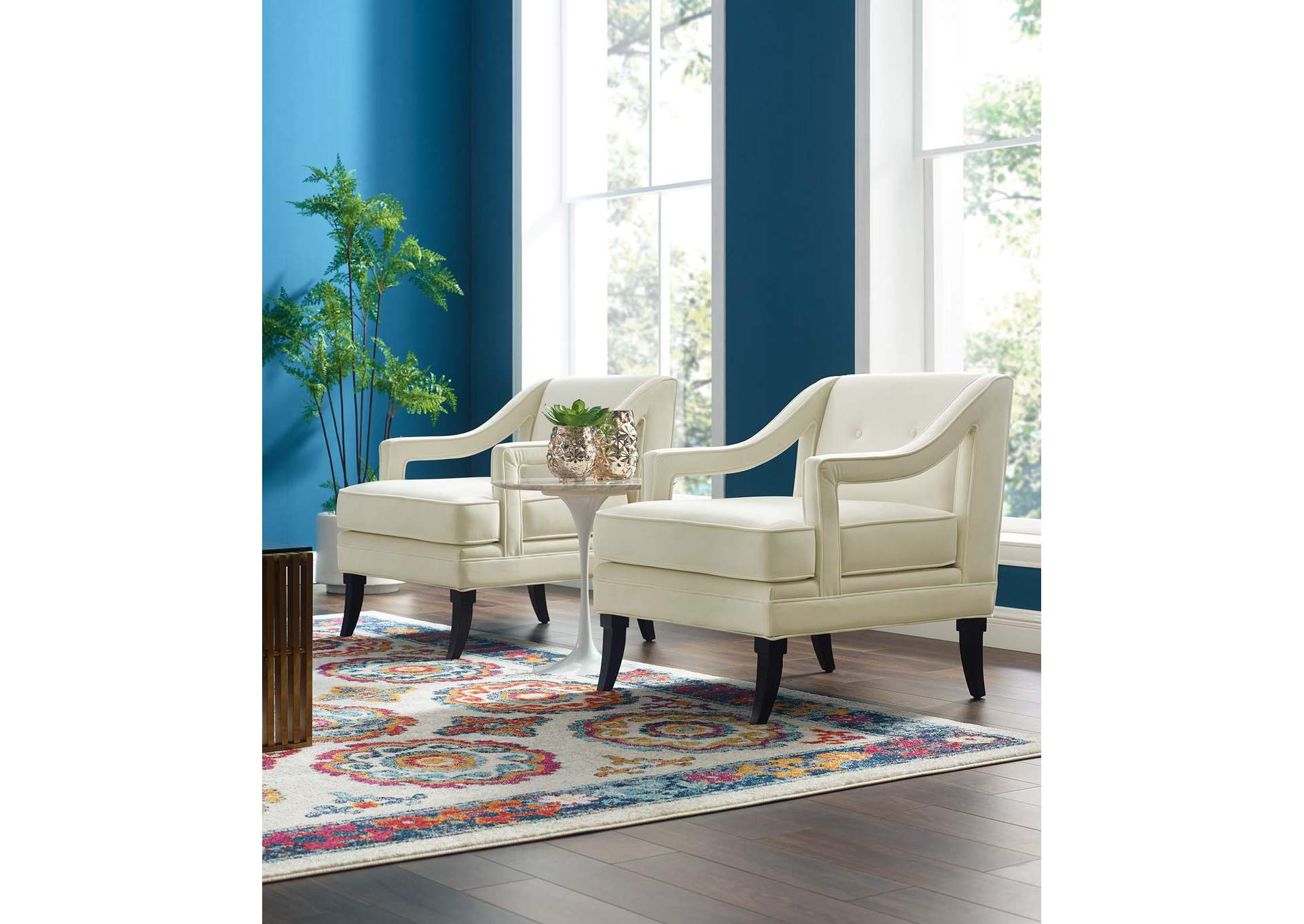 Ivory Concur Living Room Set Performance Velvet [Set of 2],Modway