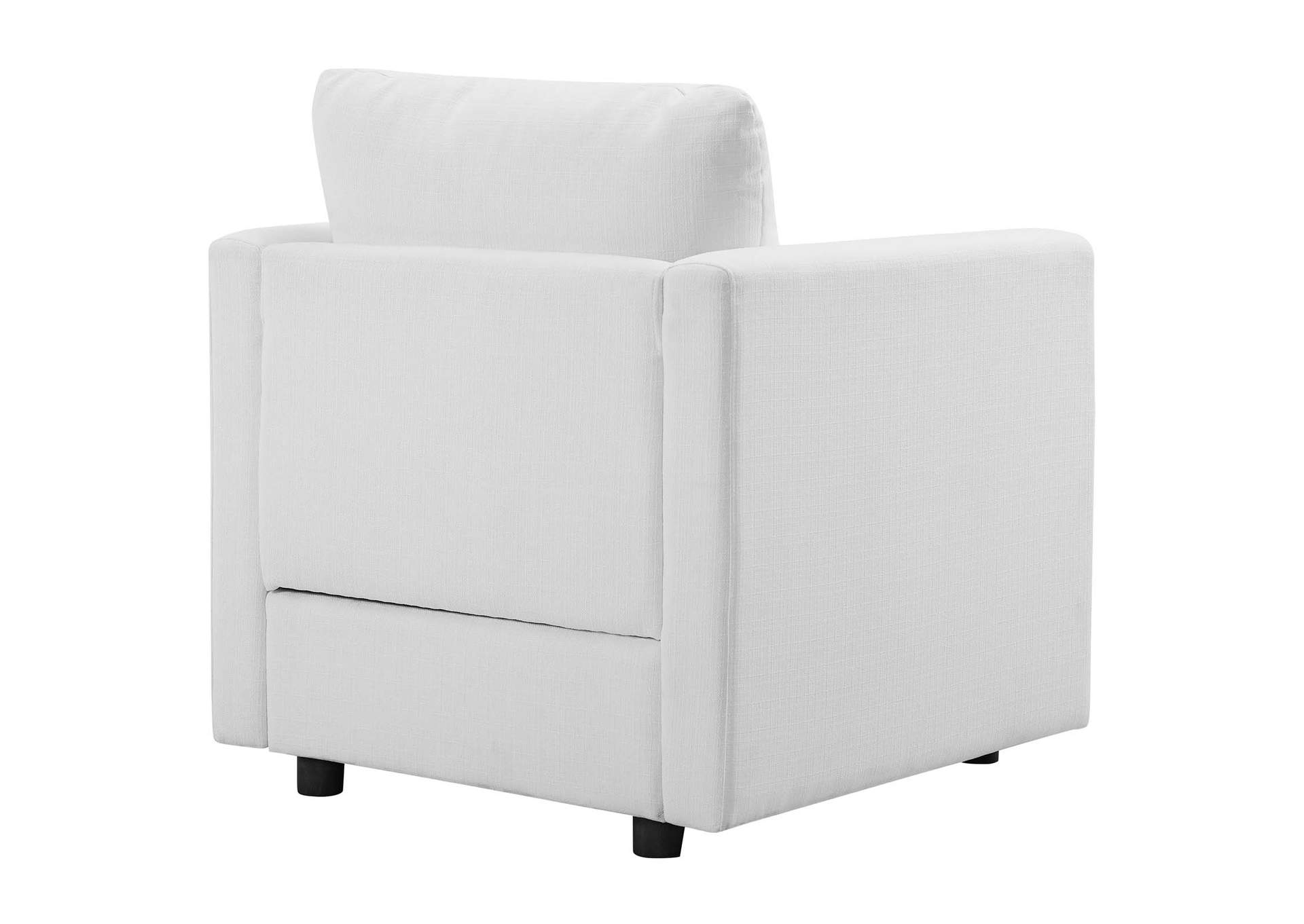 White Activate Upholstered Fabric Sofa and Armchair Set,Modway