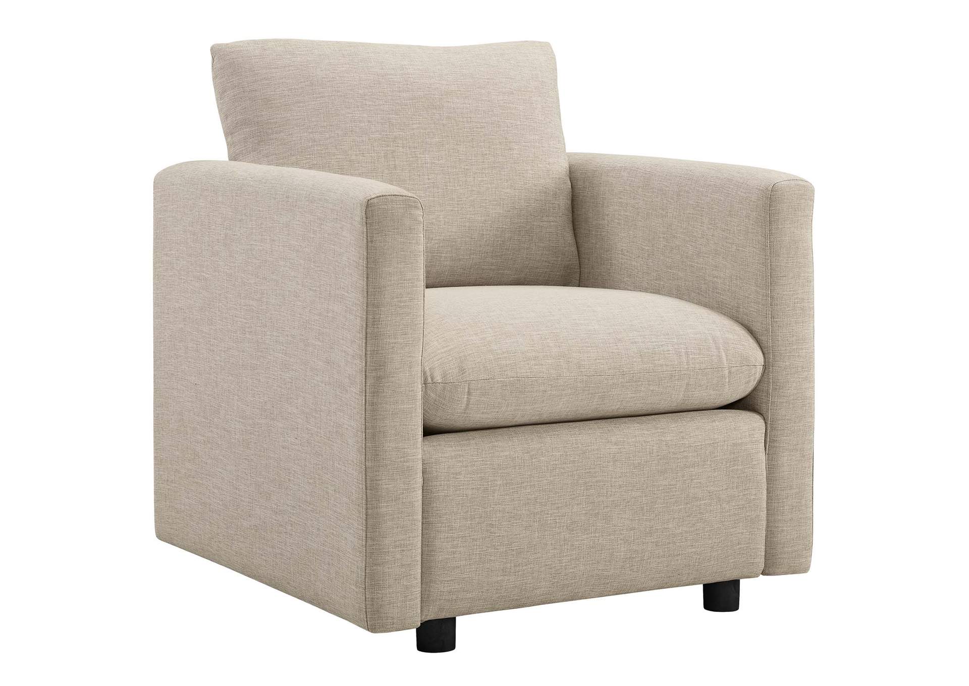 Beige Activate 3 Piece Upholstered Fabric Set,Modway