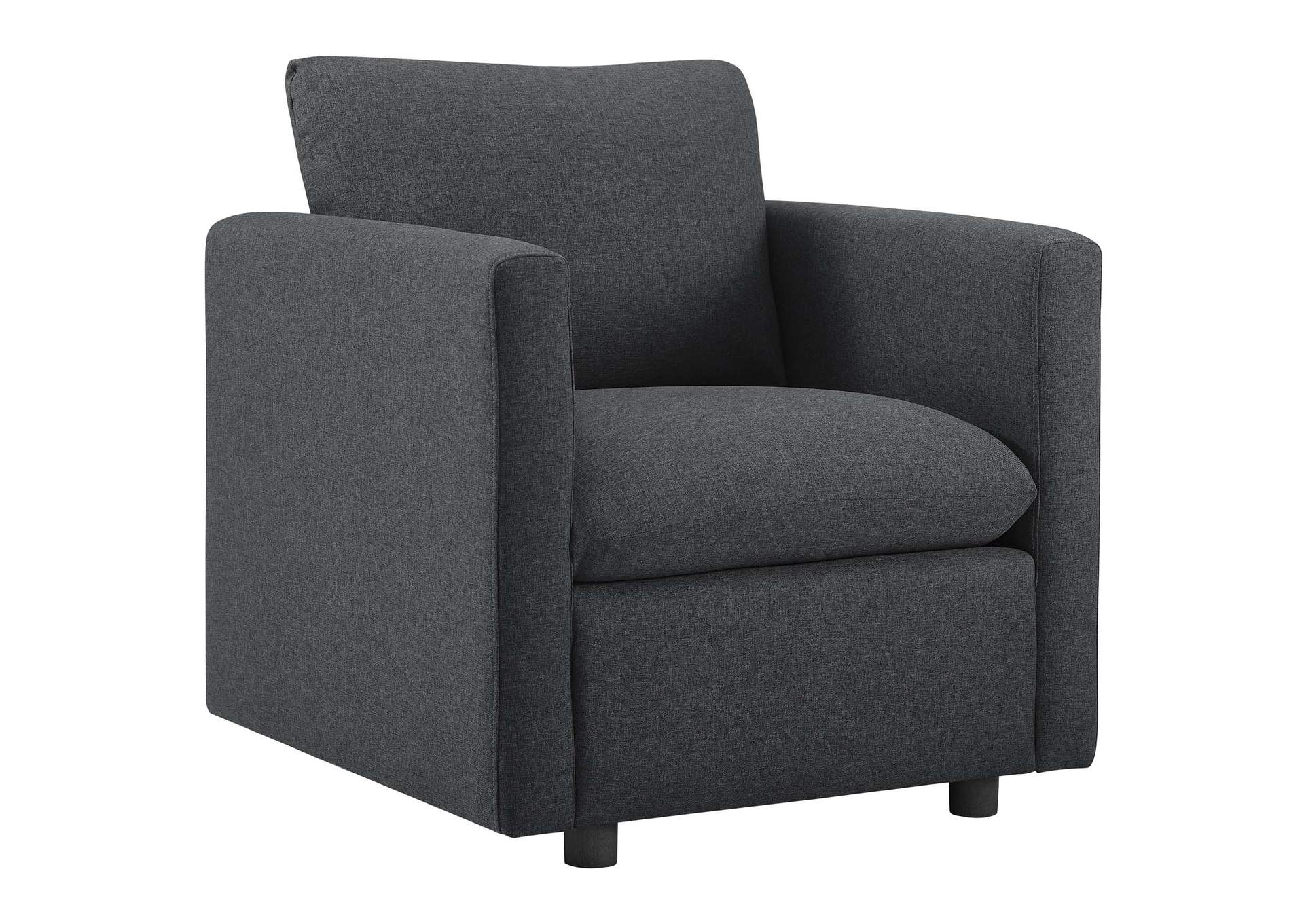 Gray Activate 3 Piece Upholstered Fabric Set,Modway