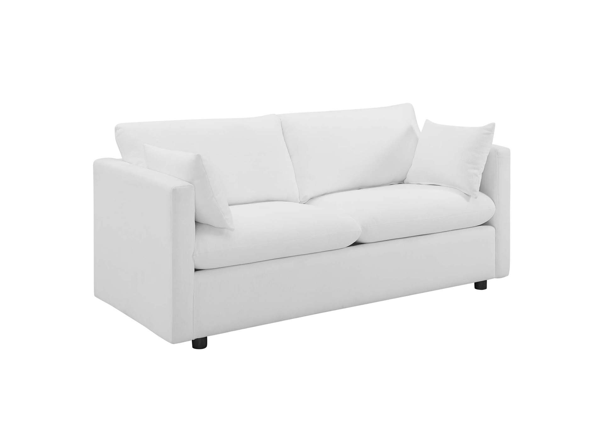 White Activate 3 Piece Upholstered Fabric Set,Modway