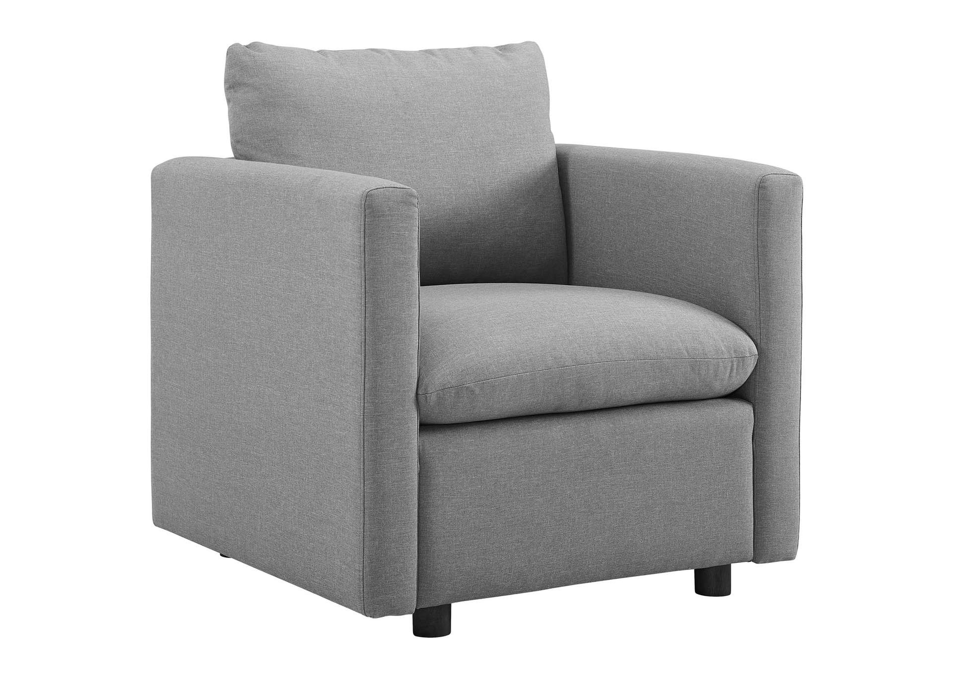 Light Gray Activate Upholstered Fabric Arm Chair [Set of 2],Modway