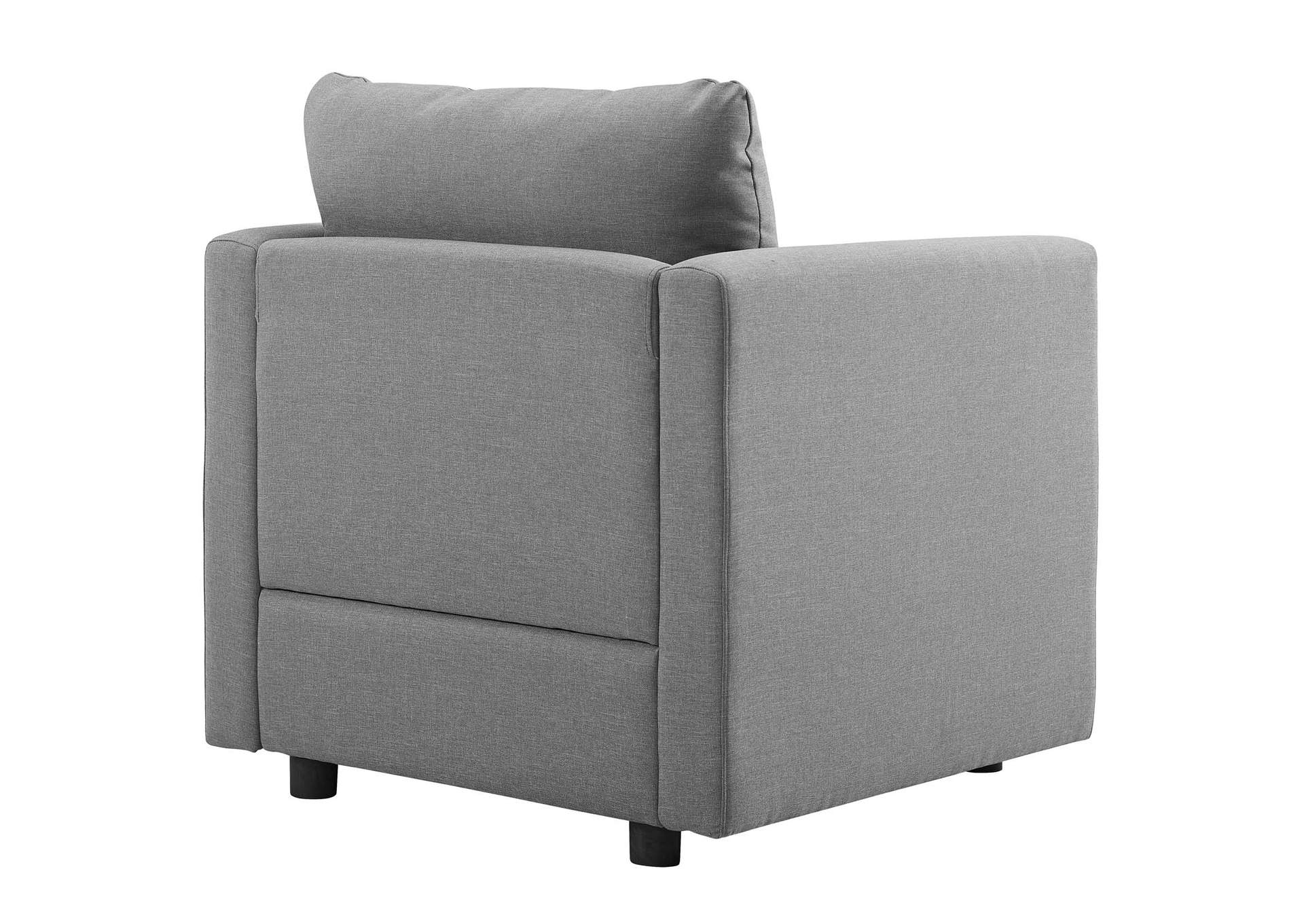 Light Gray Activate Upholstered Fabric Arm Chair [Set of 2],Modway