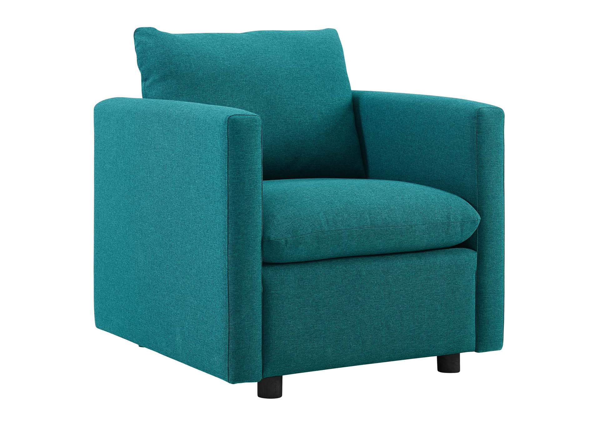 Teal Activate Upholstered Fabric Arm Chair [Set of 2],Modway