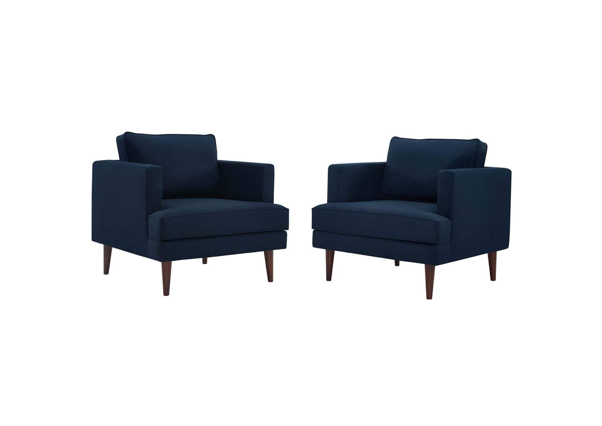 Blue Agile Upholstered Fabric Arm Chair [Set of 2],Modway