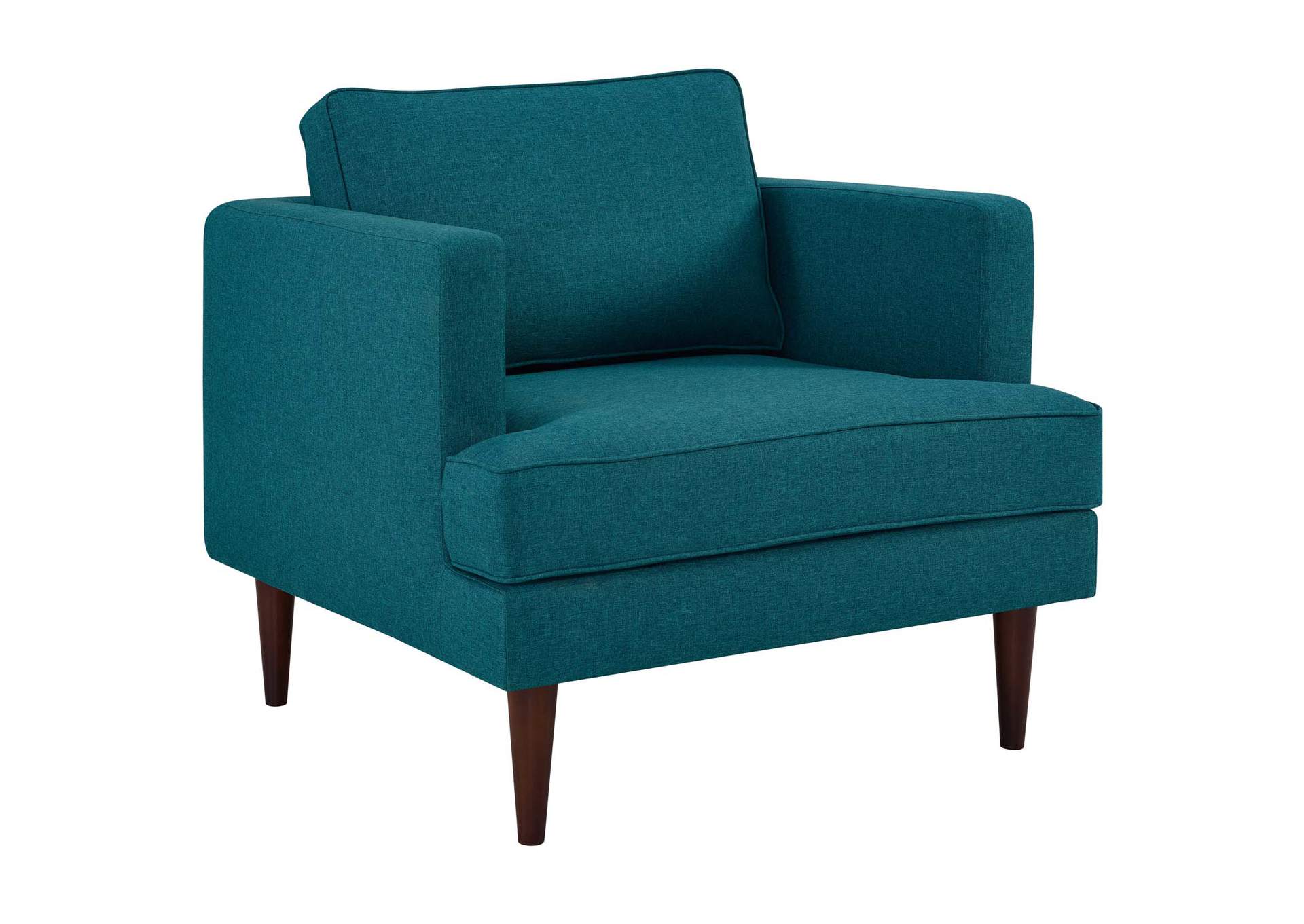 Teal Agile Upholstered Fabric Arm Chair [Set of 2],Modway