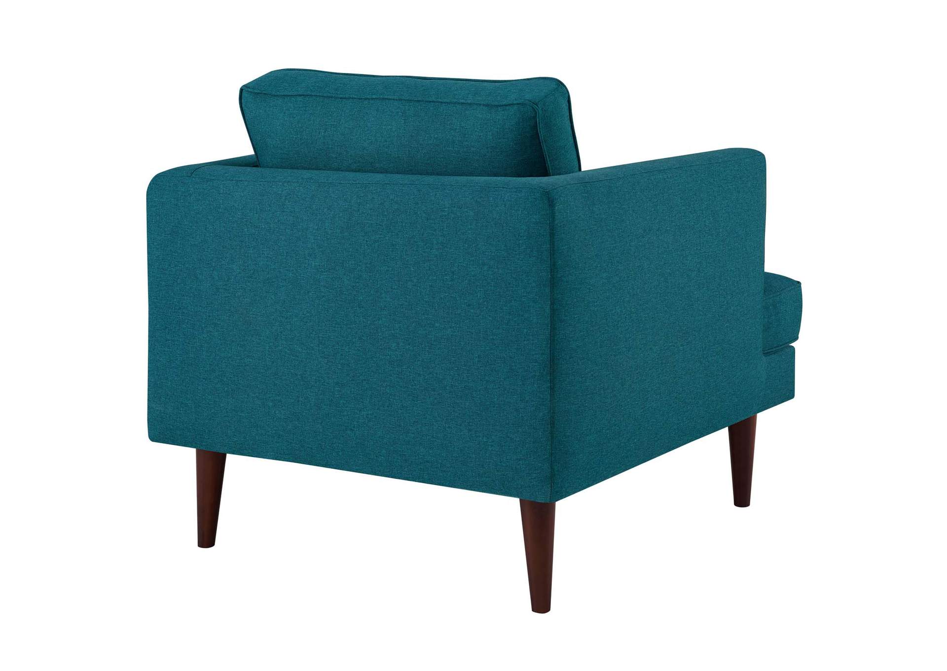 Teal Agile Upholstered Fabric Arm Chair [Set of 2],Modway