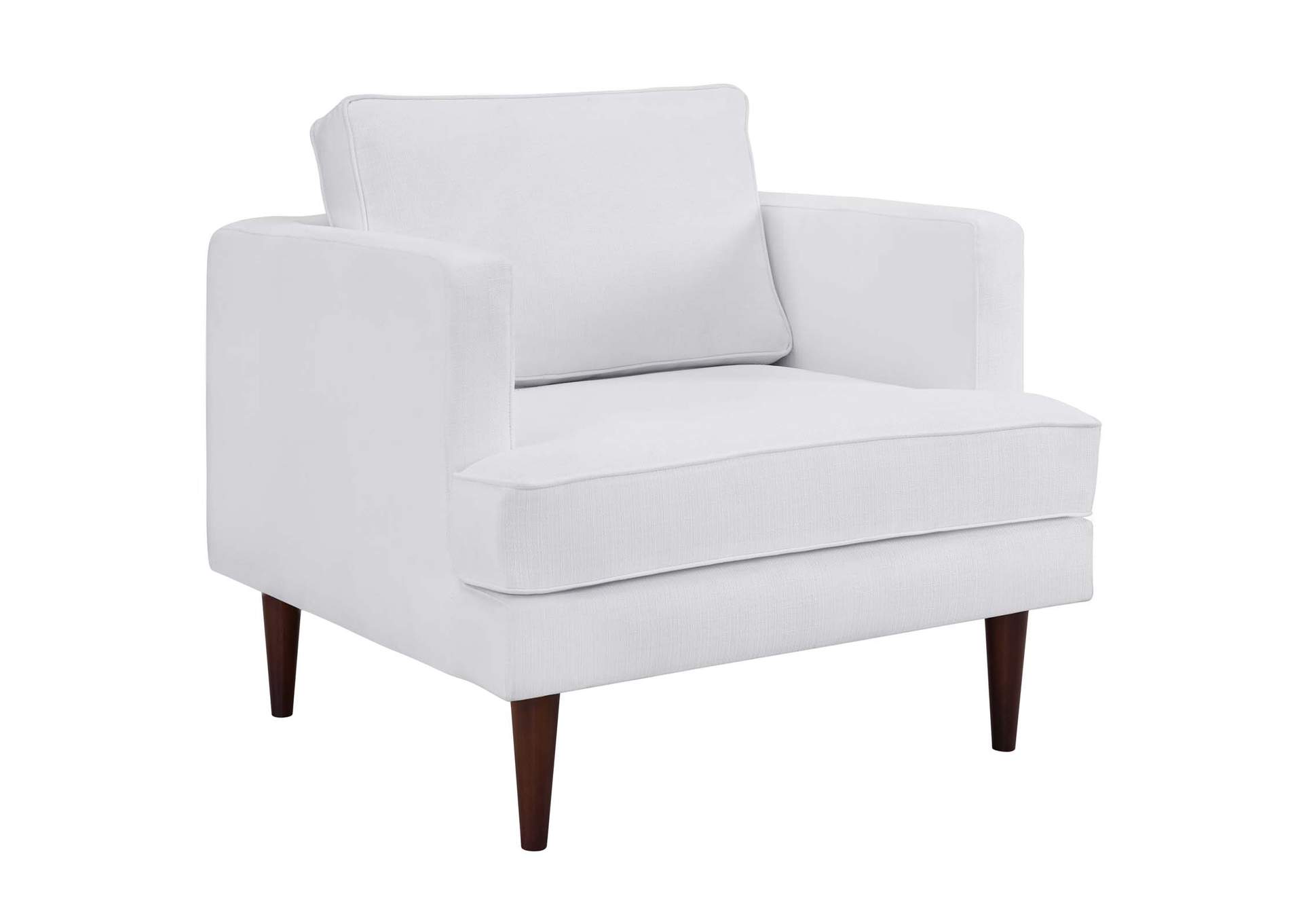 White Agile Upholstered Fabric Arm Chair [Set of 2],Modway