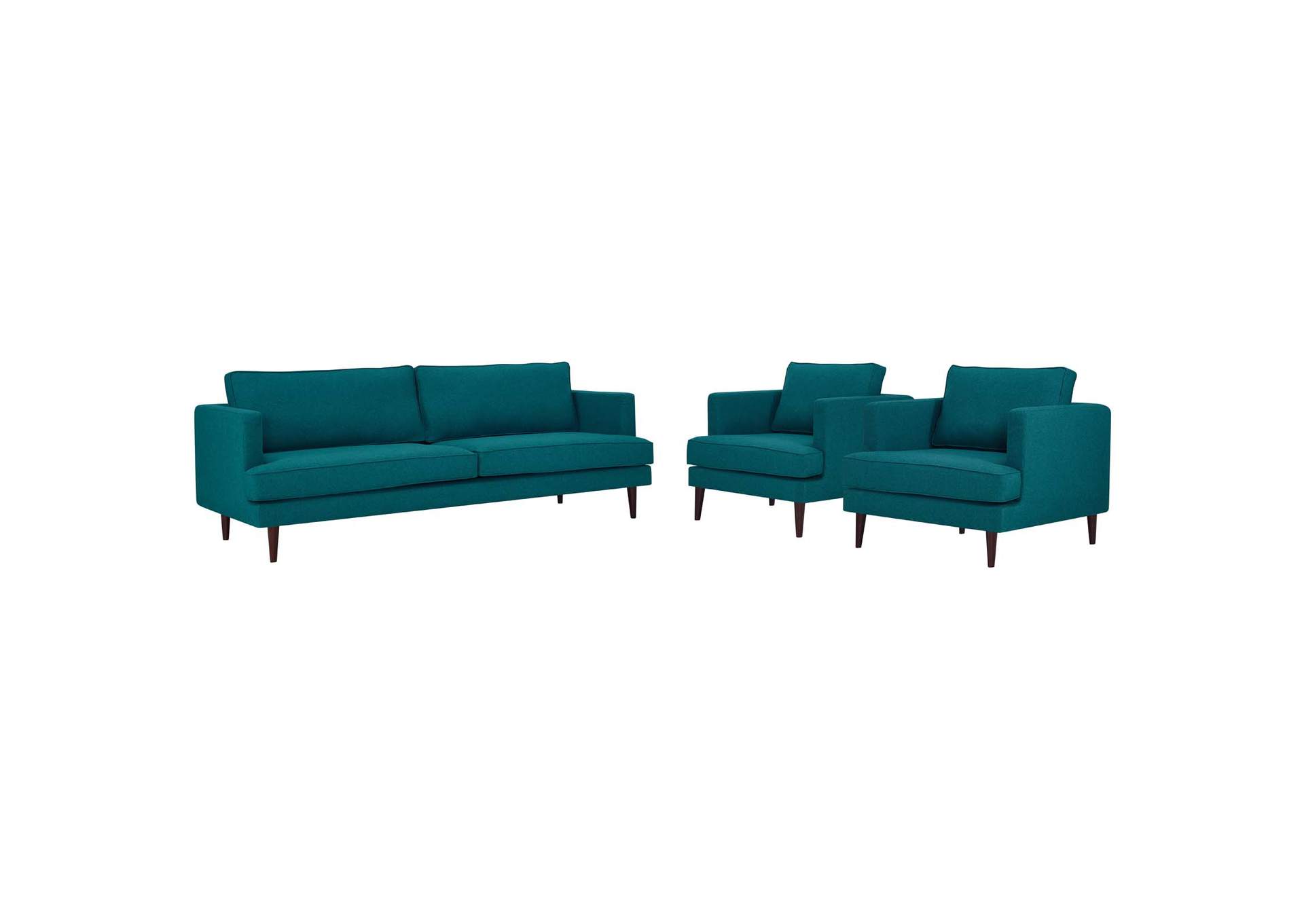 Teal Agile 3 Piece Upholstered Fabric Set,Modway