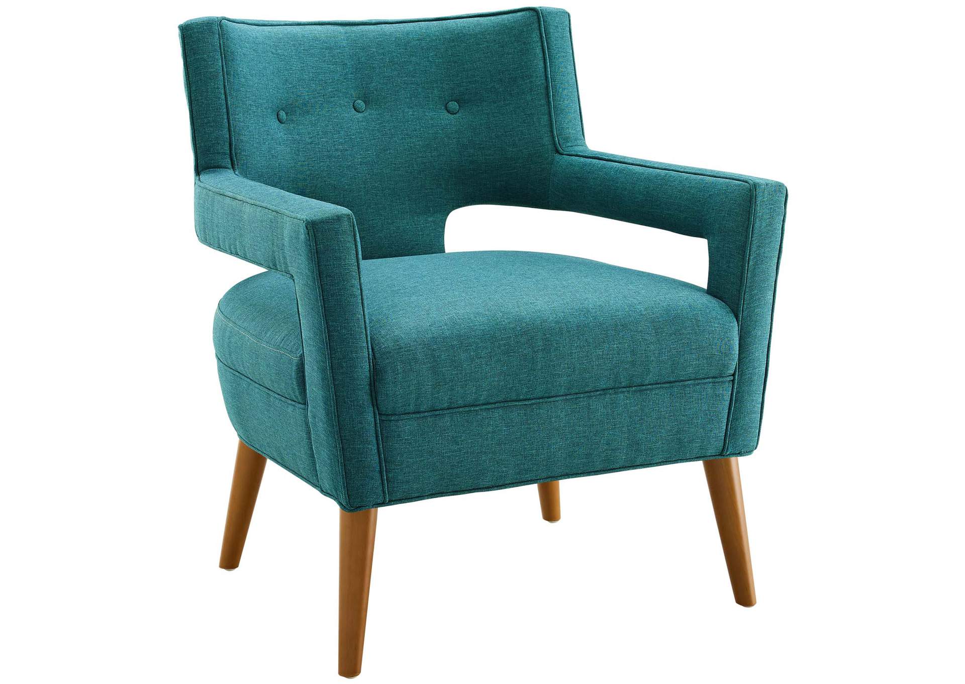 Teal Sheer Upholstered Fabric Loveseat and Armchair Set,Modway