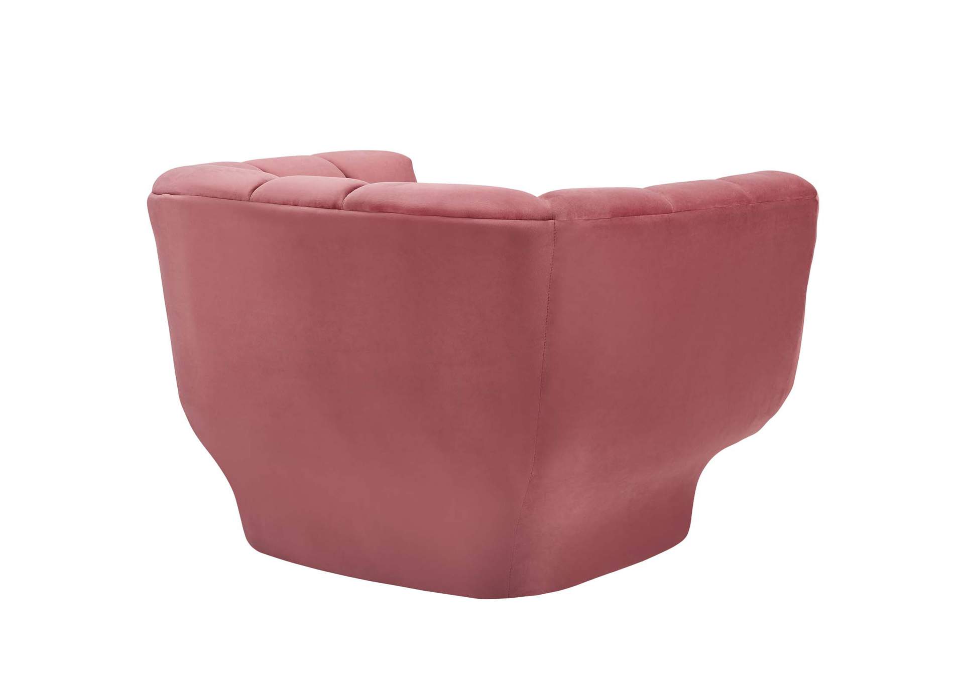 Dusty Rose Entertain Vertical Channel Tufted Performance Velvet Sofa and Armchair Set,Modway