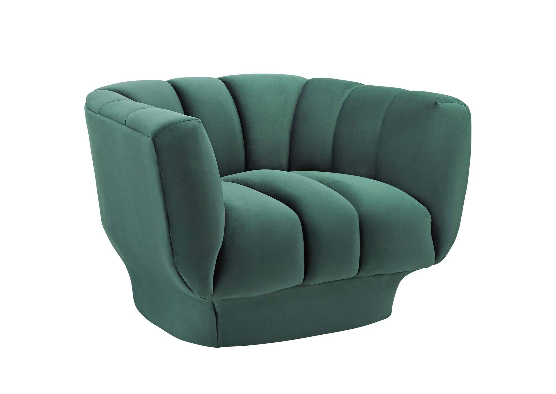 Green Entertain Vertical Channel Tufted Performance Velvet Sofa and Armchair Set,Modway