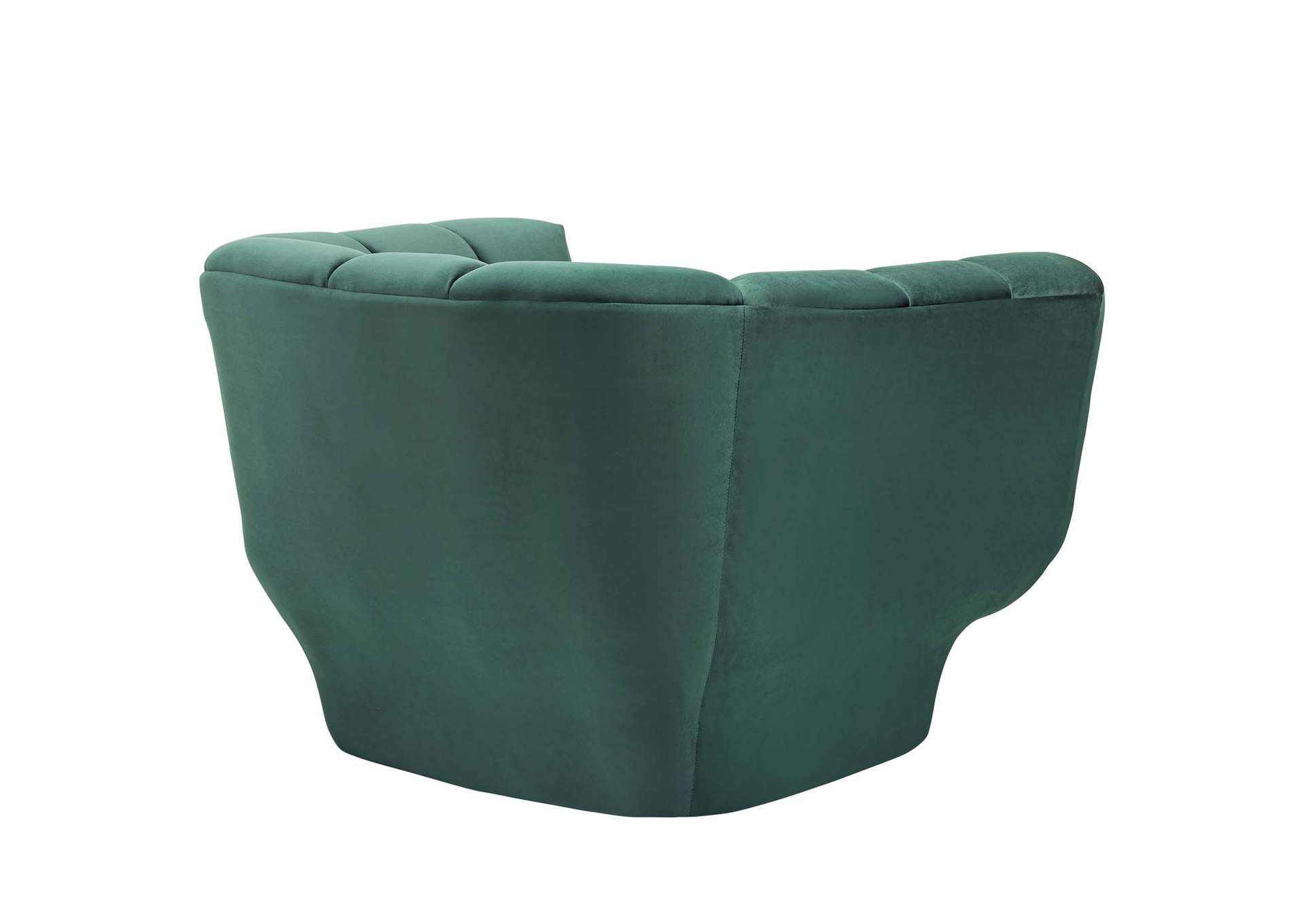 Green Entertain Vertical Channel Tufted Performance Velvet Sofa and Armchair Set,Modway
